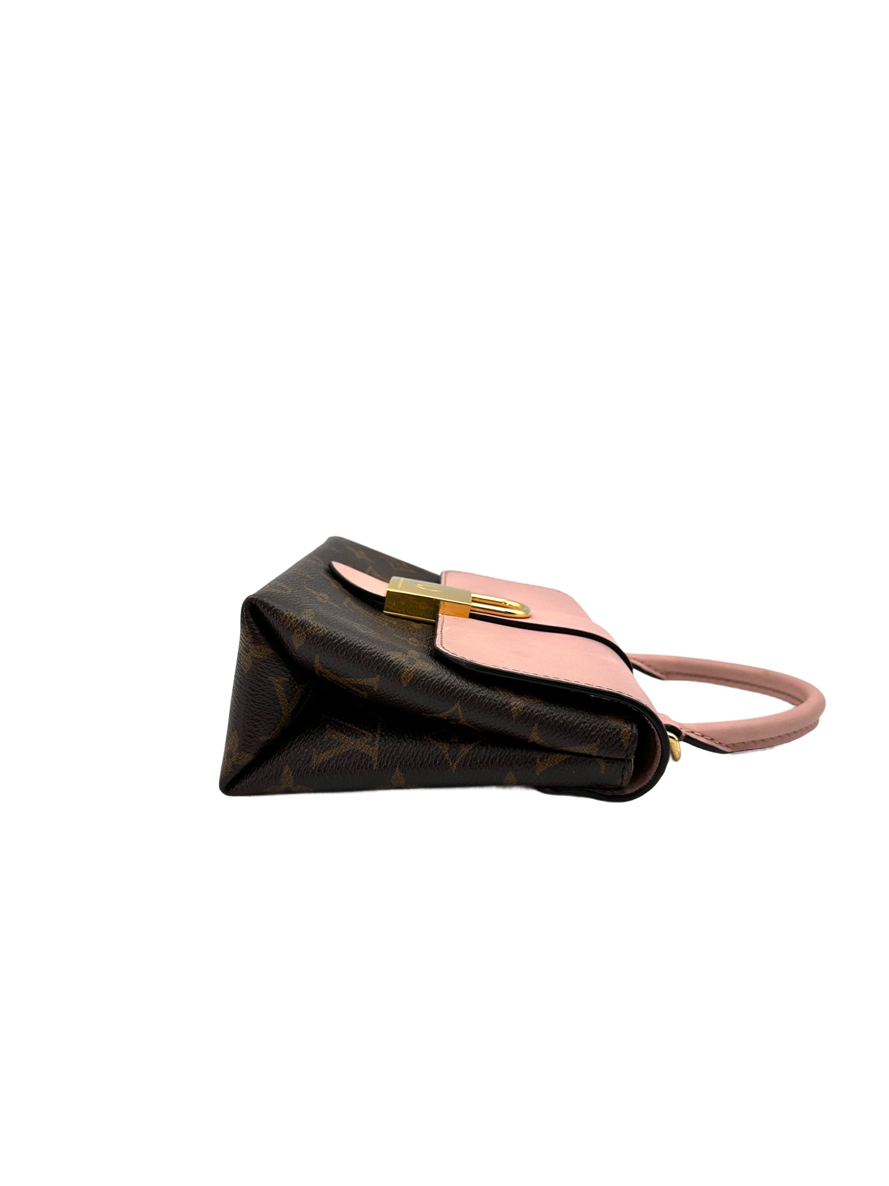 Louis Vuitton Locky Monogram Canvas & Pink Leather Handle Bag LV2518