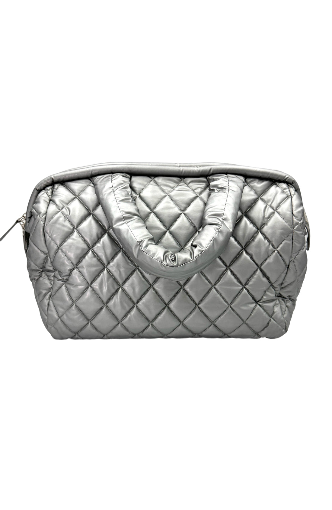 Chanel Coco Cocoon Silver Quilted Puffy Leather Handle Bag(15***55) CC1838