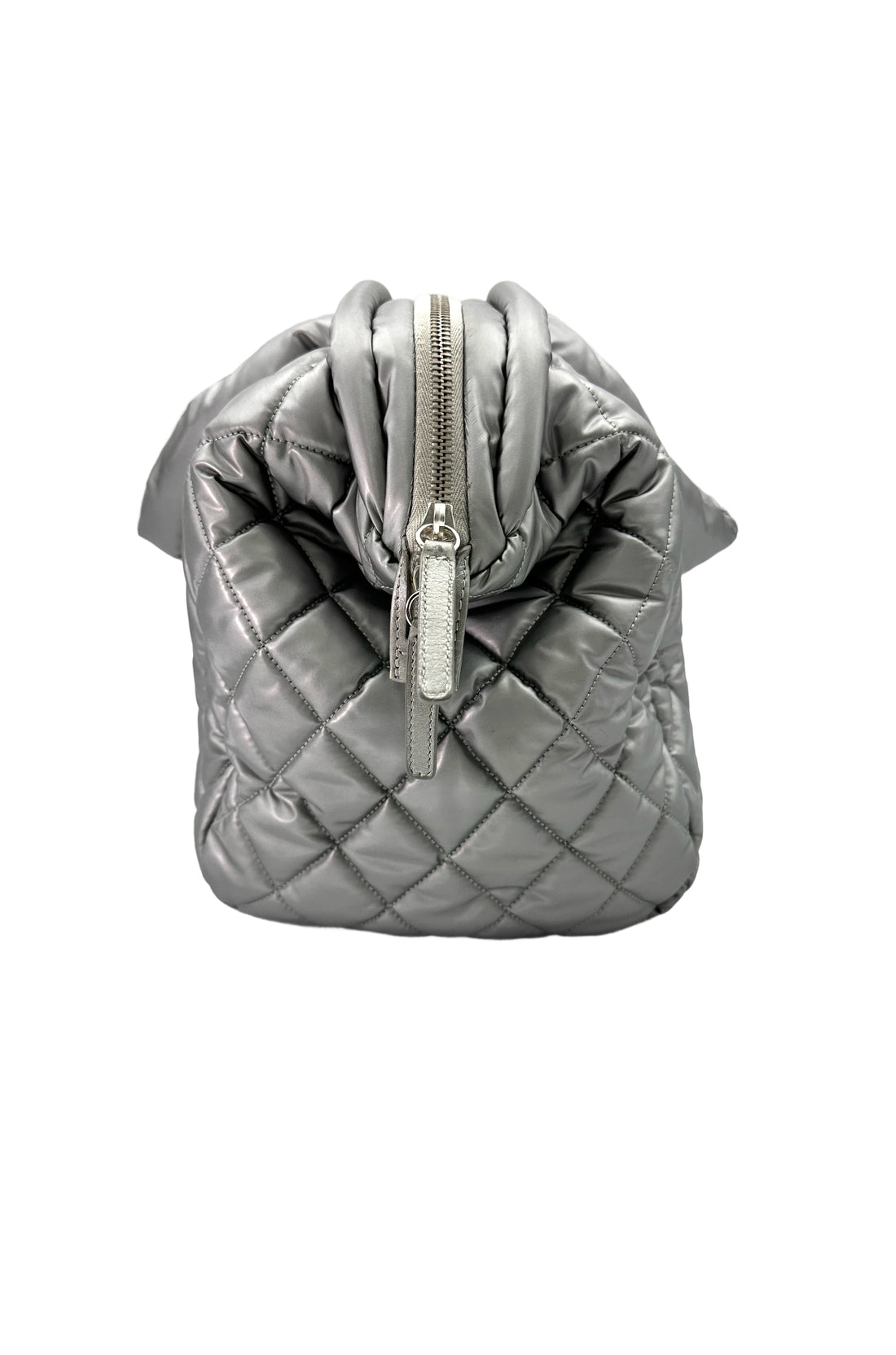 Chanel Coco Cocoon Silver Quilted Puffy Leather Handle Bag(15***55) CC1838