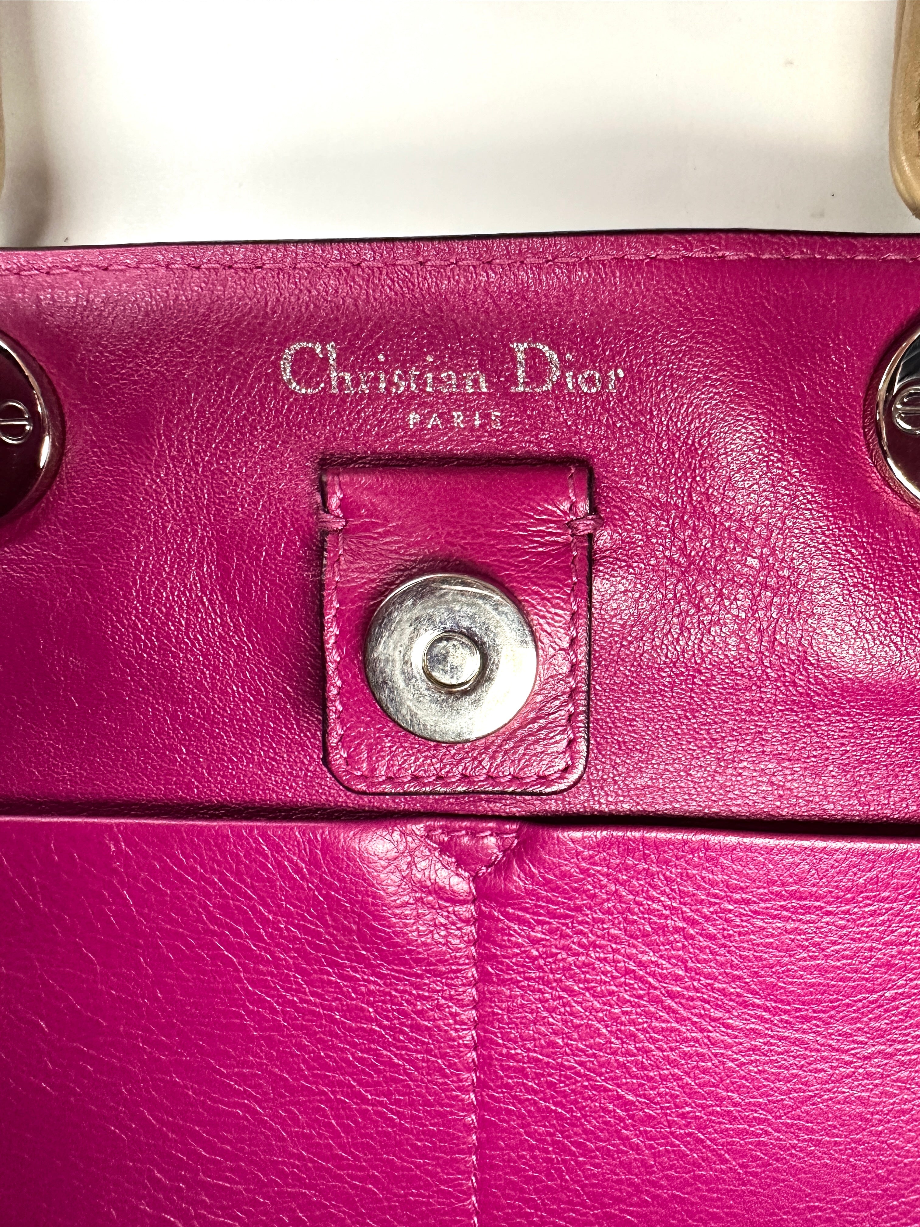 Christian Dior Diorissimo Beige Leather Large Size Top Handle Bag DR694