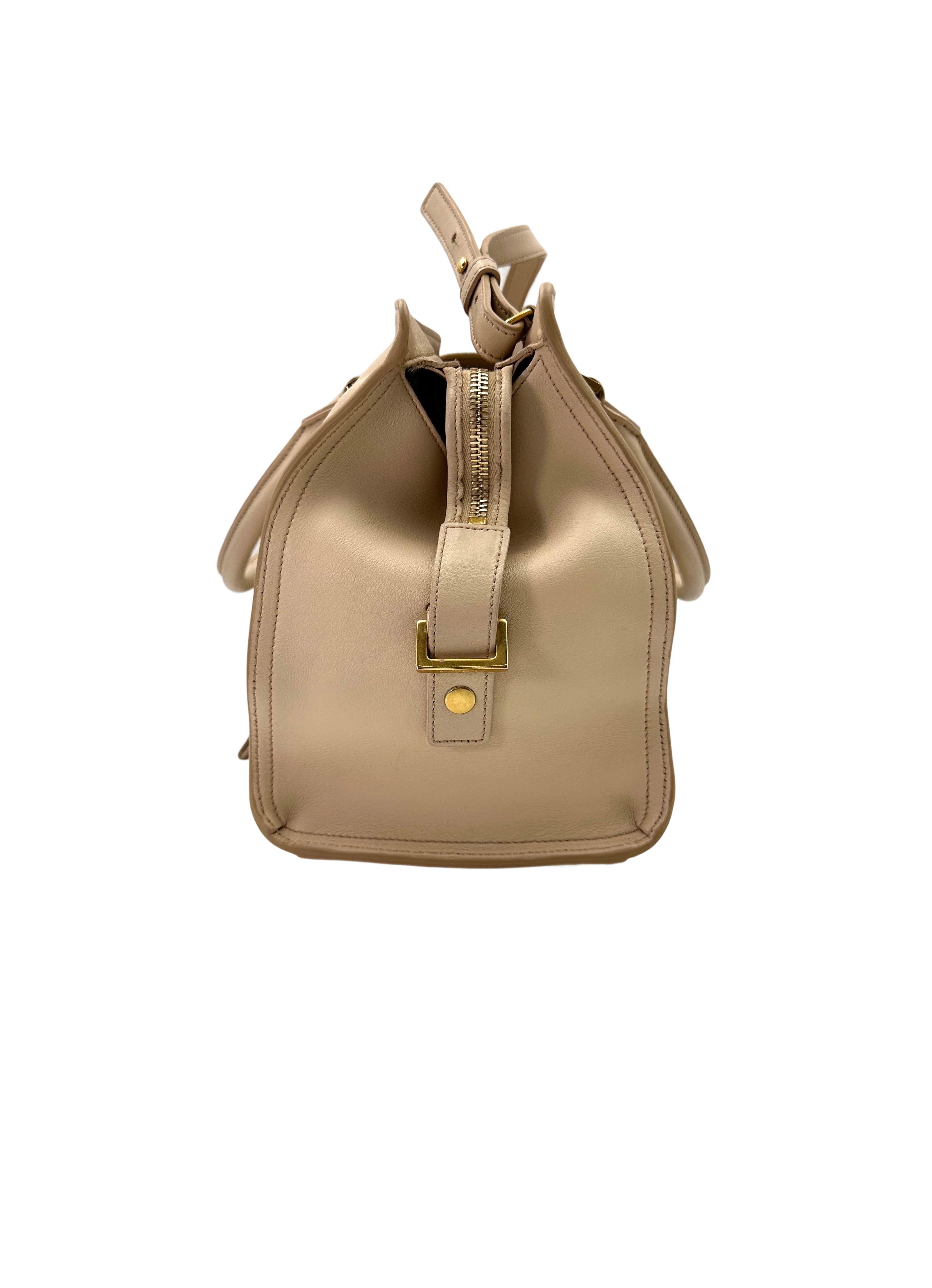 Saint Laurent Ligne Y White Leather Handle Bag SL192