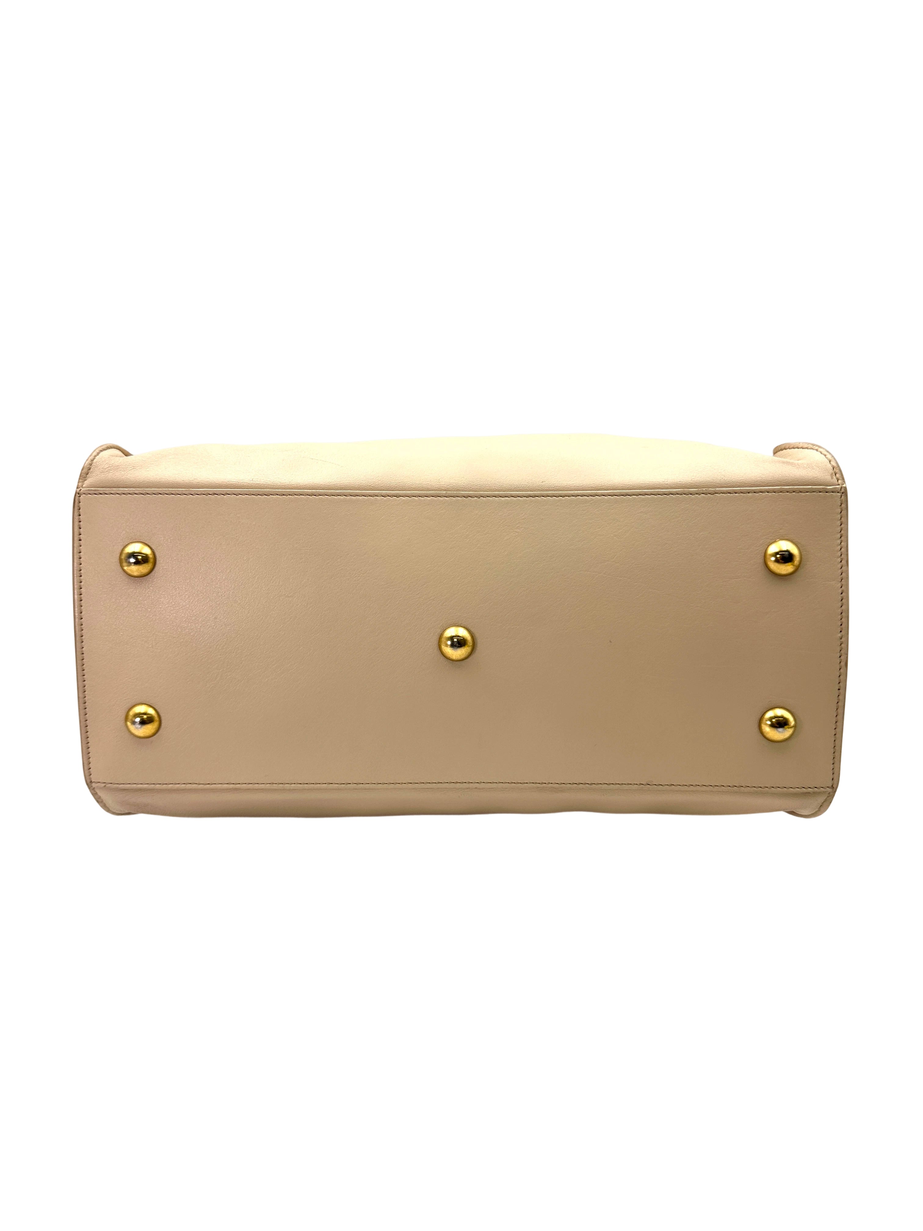 Saint Laurent Ligne Y White Leather Handle Bag SL192