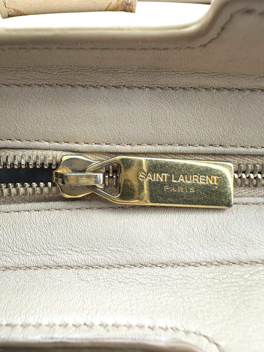 Saint Laurent Ligne Y White Leather Handle Bag SL192