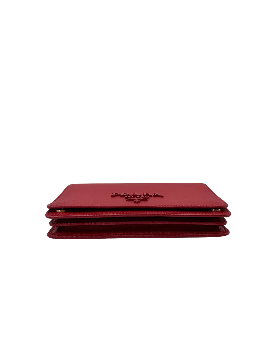 Prada Monochrome Red Saffiano Lux Wallet On Chain PR291