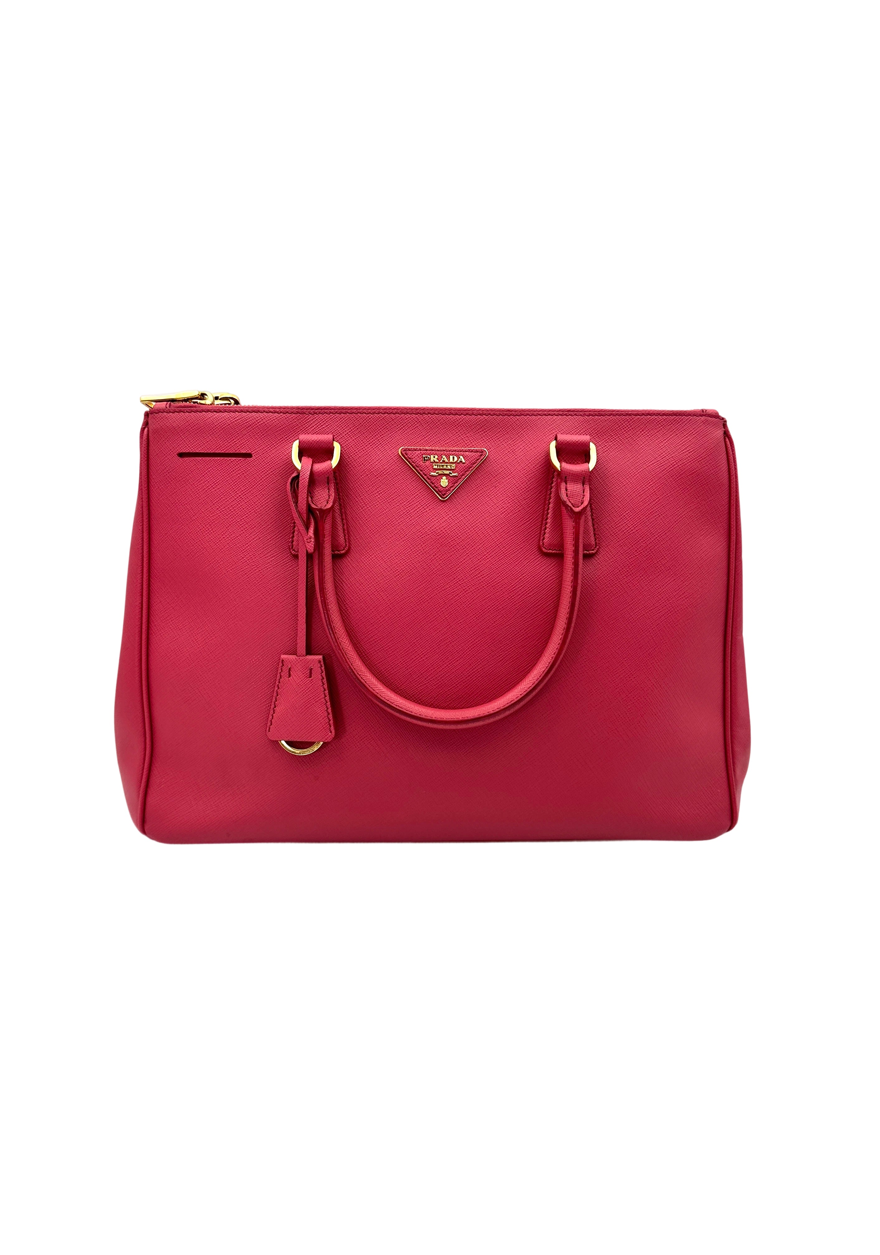 Prada Galleria Rose Pink Saffiano Leather Handle Bag PR288