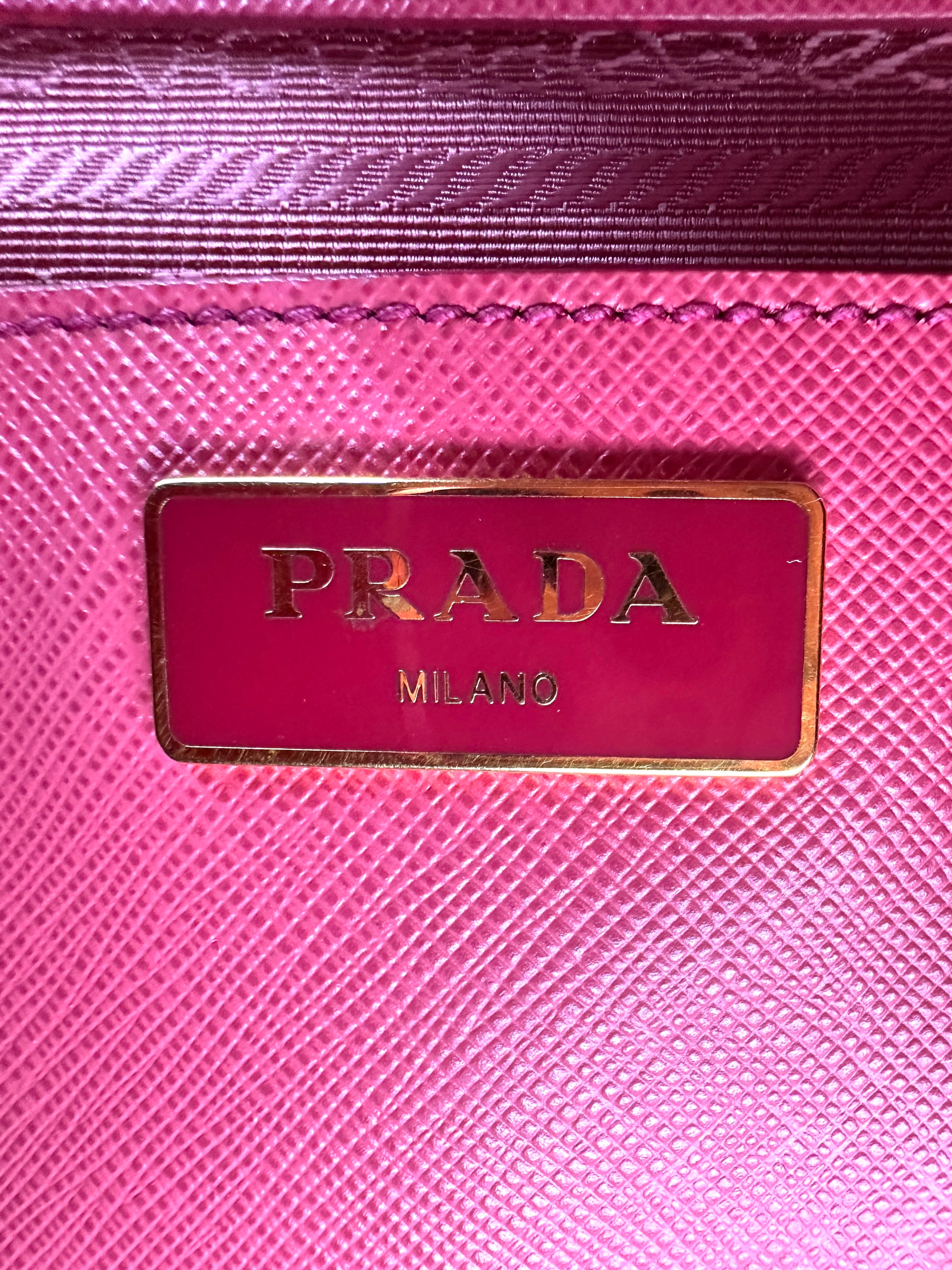 Prada Galleria Rose Pink Saffiano Leather Handle Bag PR288