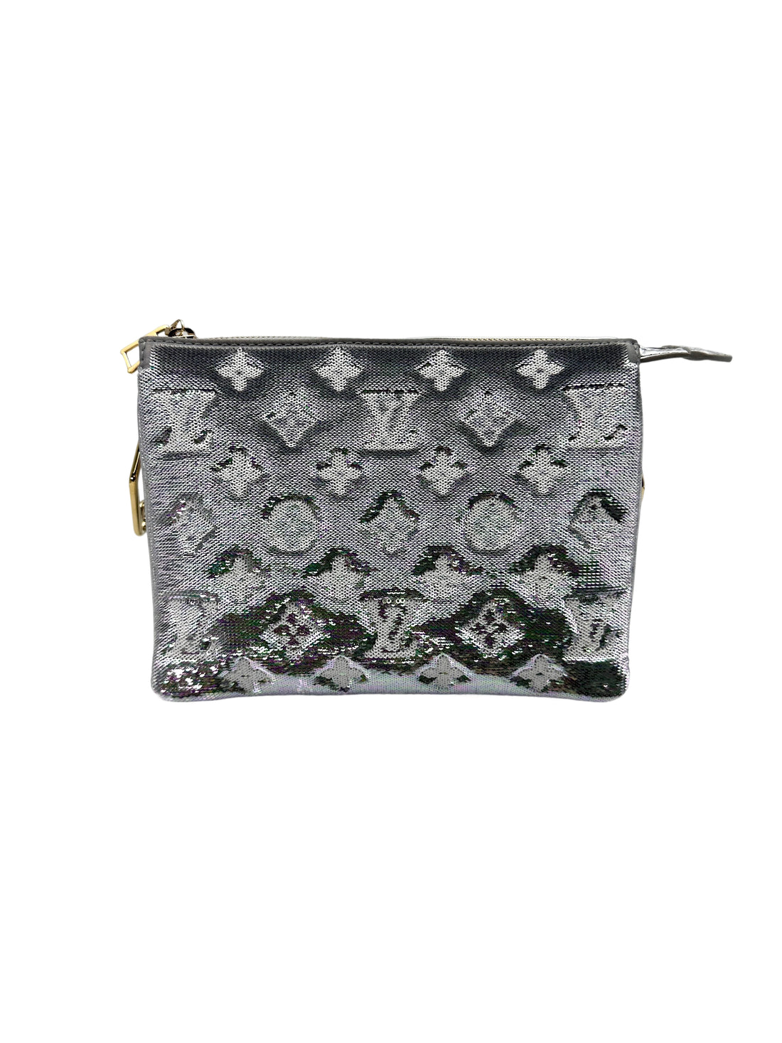 Louis Vuitton Coussin BB Silver Monogram Embossed Leather Wallet On Chain IRIS190