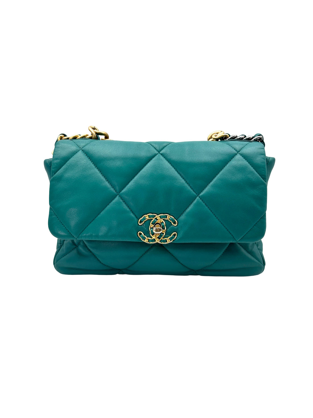 Chanel 19Bag Green Quilted Lambskin Medium Size Flap Bag With Gold Hardware(30***57) CC1833