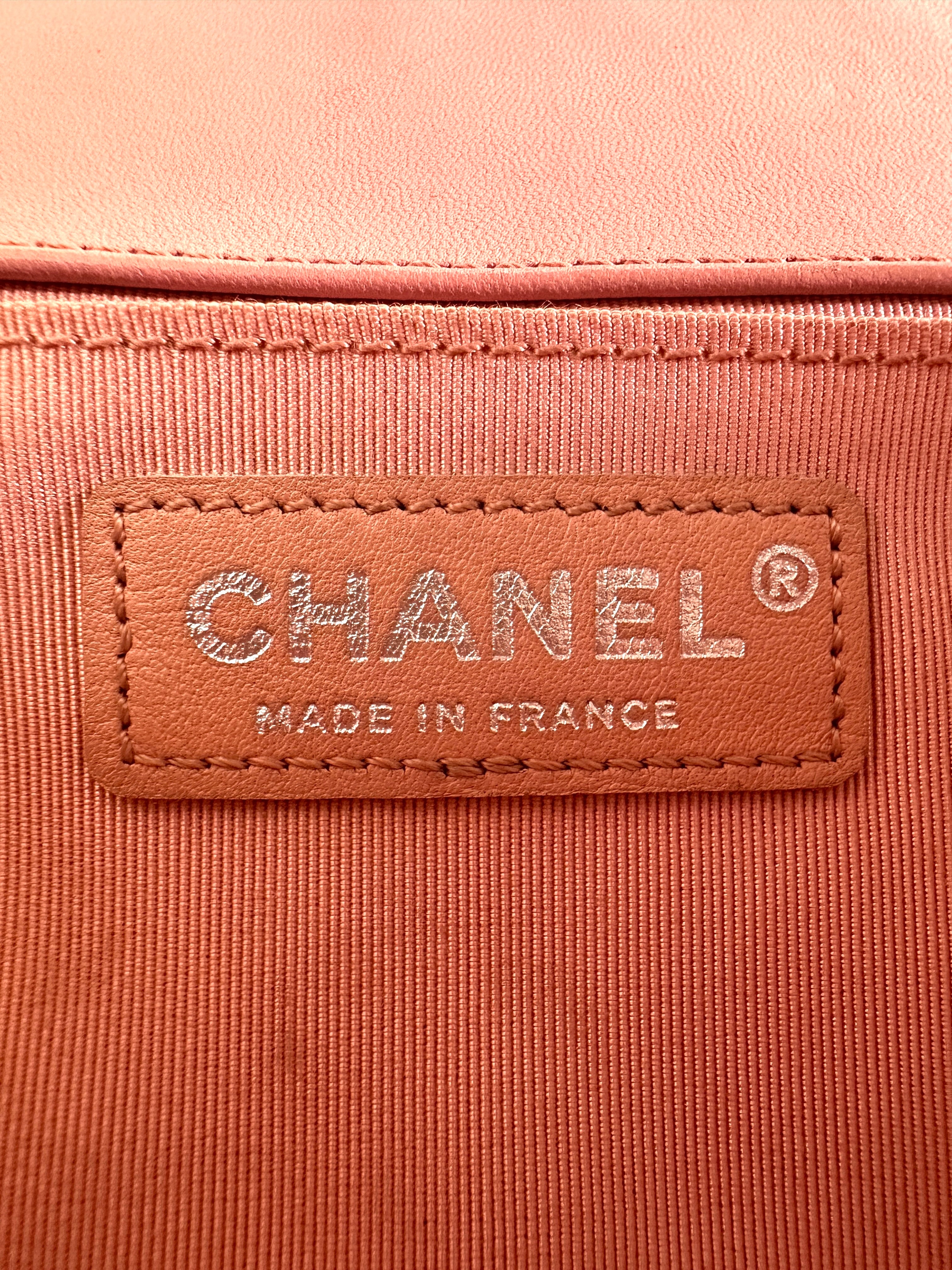 Chanel LeBoy Pink Quilted Lambskin Medium Size Flap Bag With Aged Silver Buckle(20***24) CC1834