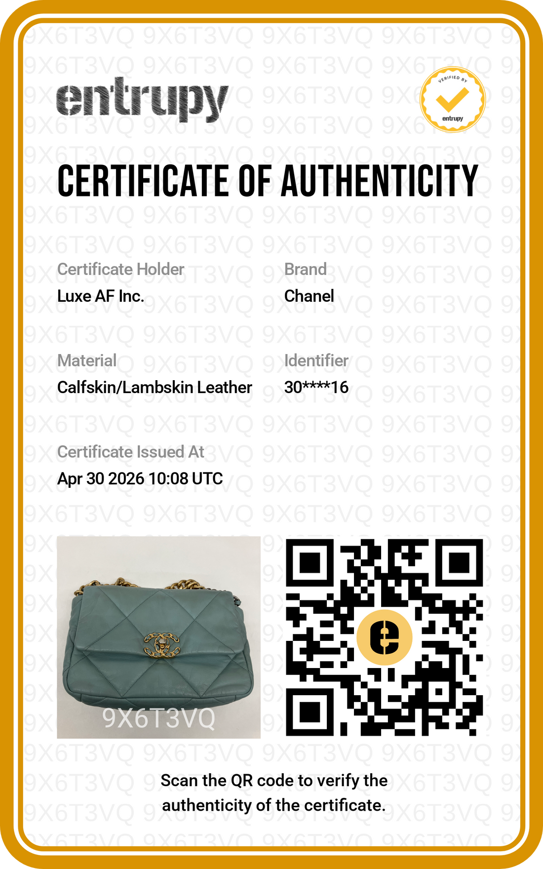Chanel 19Bag Light Blue Quilted Leather Flap Bag With Gold Hardware(30***16) CC1886