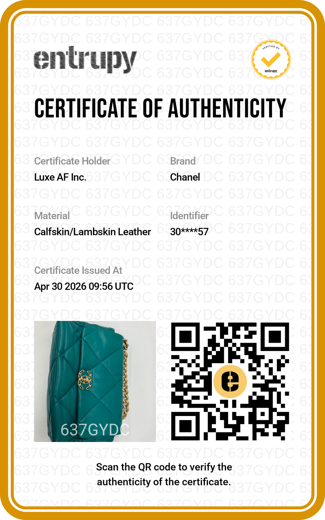 Chanel 19Bag Green Quilted Lambskin Medium Size Flap Bag With Gold Hardware(30***57) CC1833