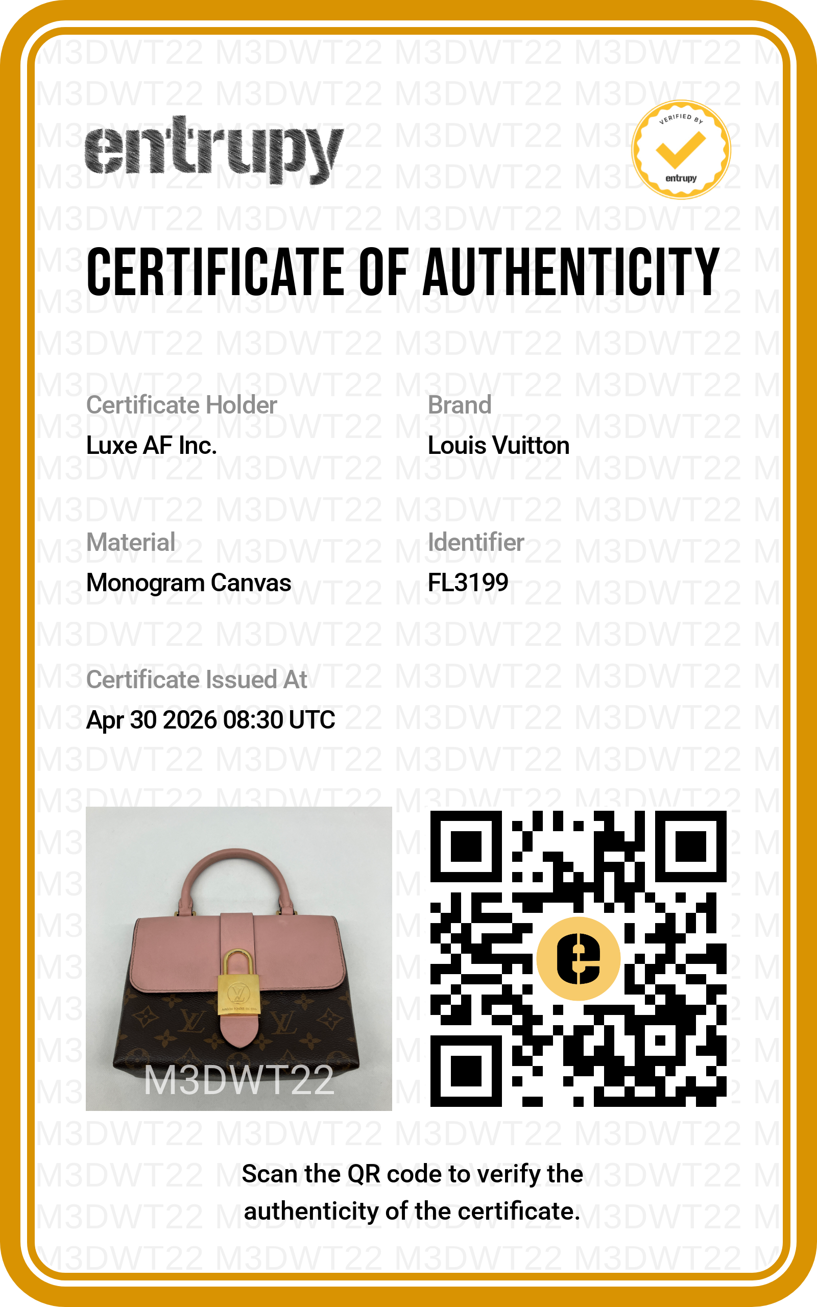 Louis Vuitton Locky Monogram Canvas & Pink Leather Handle Bag LV2518