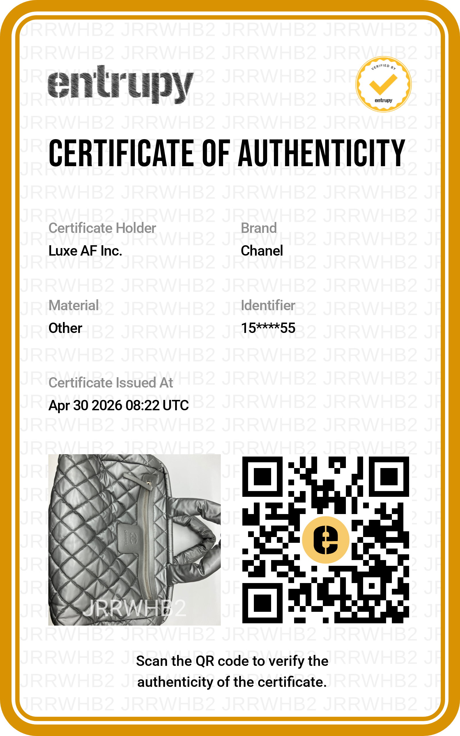 Chanel Coco Cocoon Silver Quilted Puffy Leather Handle Bag(15***55) CC1838