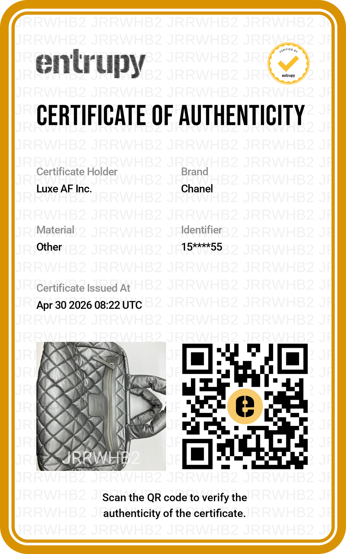 Chanel Coco Cocoon Silver Quilted Puffy Leather Handle Bag(15***55) CC1838