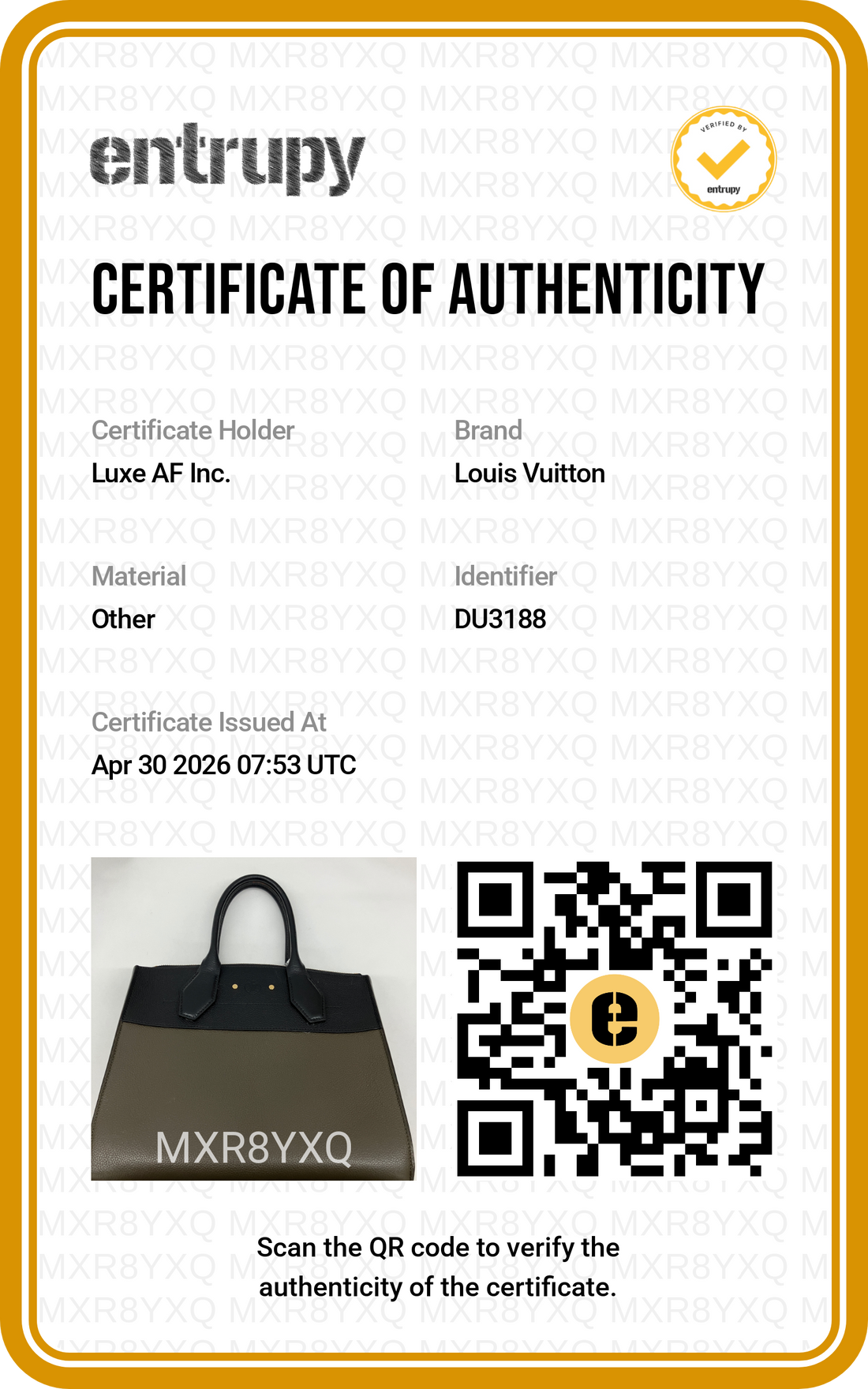 Louis Vuitton City Steamer Black/Grey Grained Leather Handle Bag LV2610