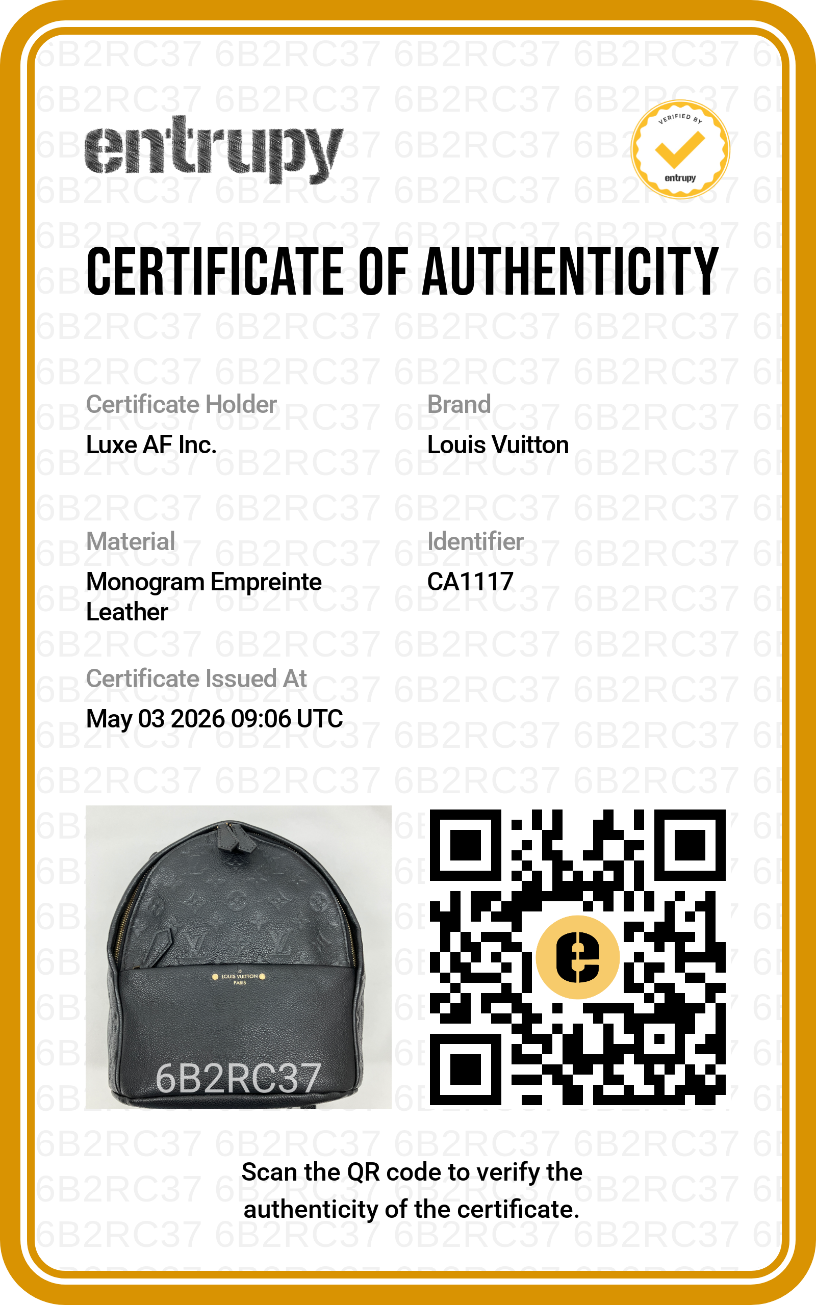 Louis Vuitton Sorbonne Black Monogram Empreinte Leather Backpack LV2519