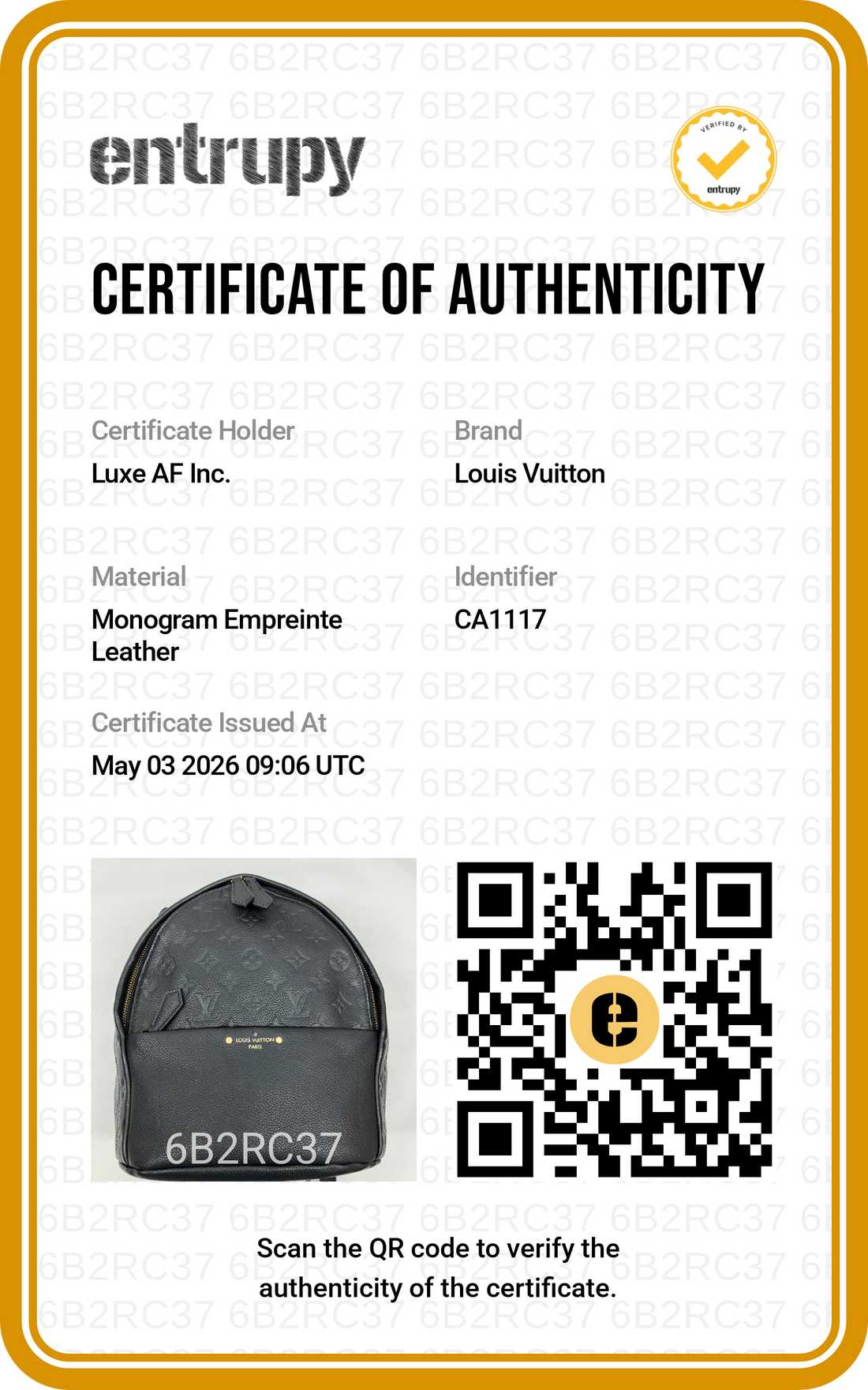 Louis Vuitton Sorbonne Black Monogram Empreinte Leather Backpack LV2519