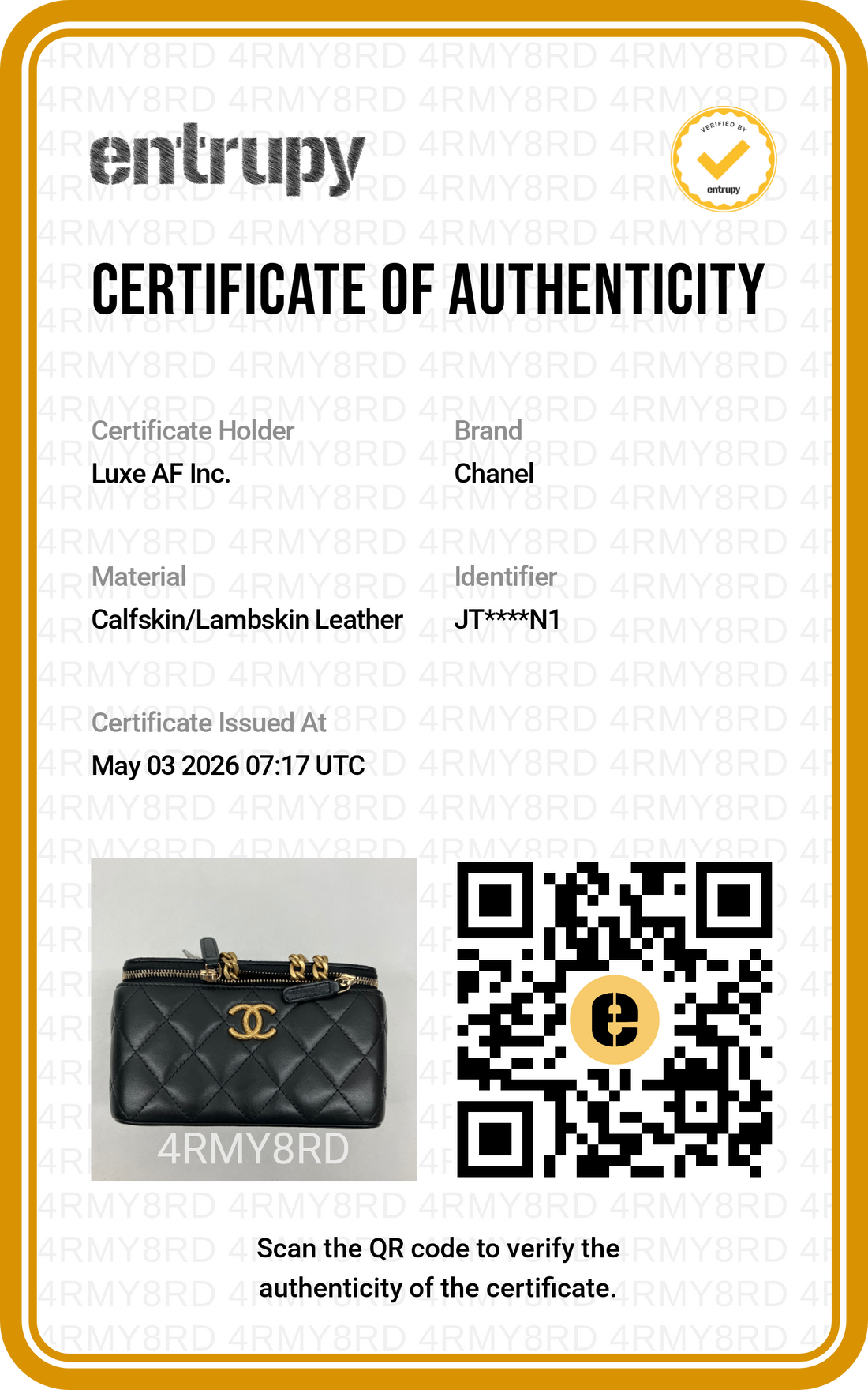 Chanel Black Quilted Leather Vanity Case With Gold Hardware(JT***N1) CC1840