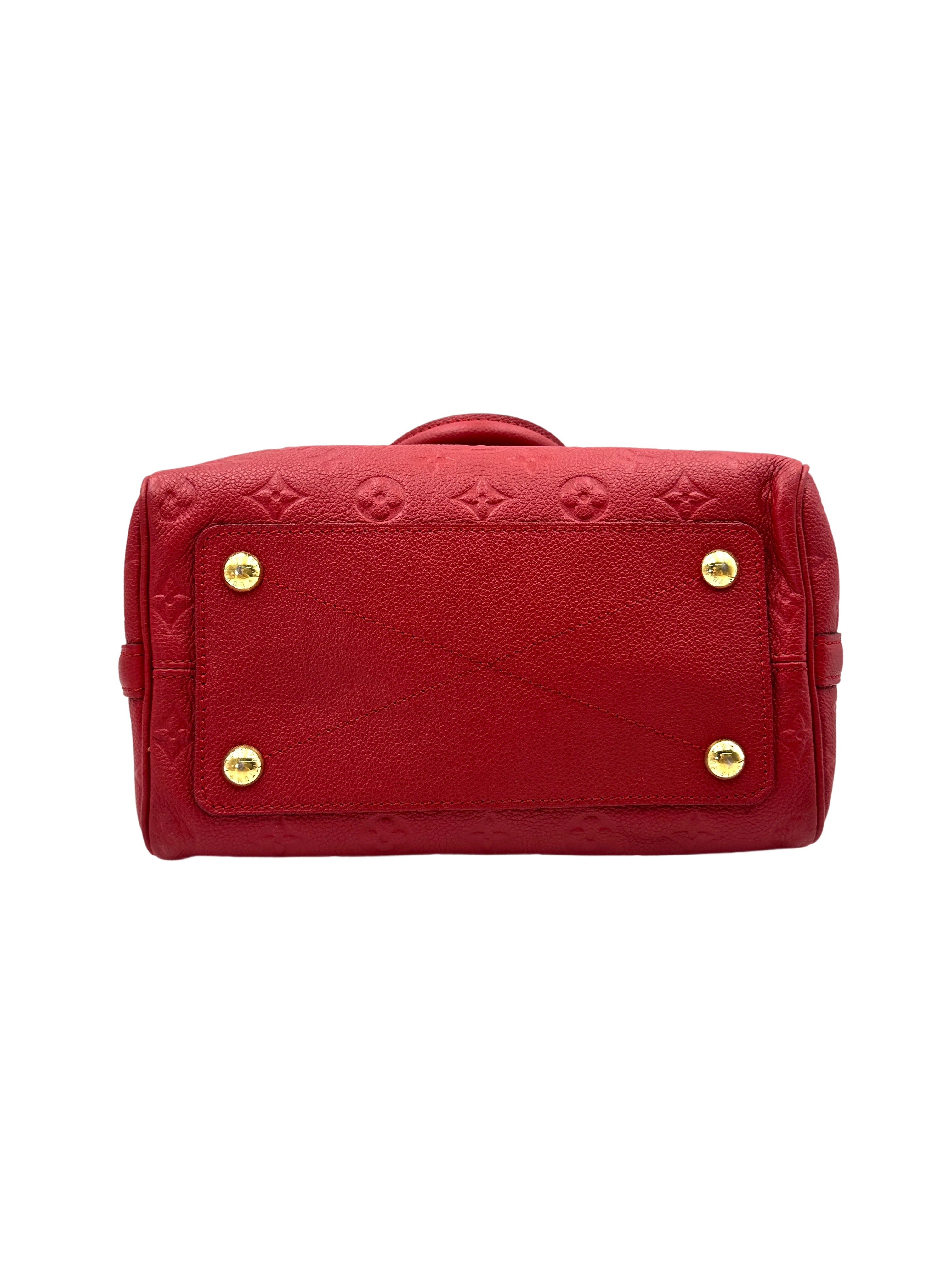 Louis Vuitton Speedy25 Red Monogram Empreinte Leather Handle Bag LV2513