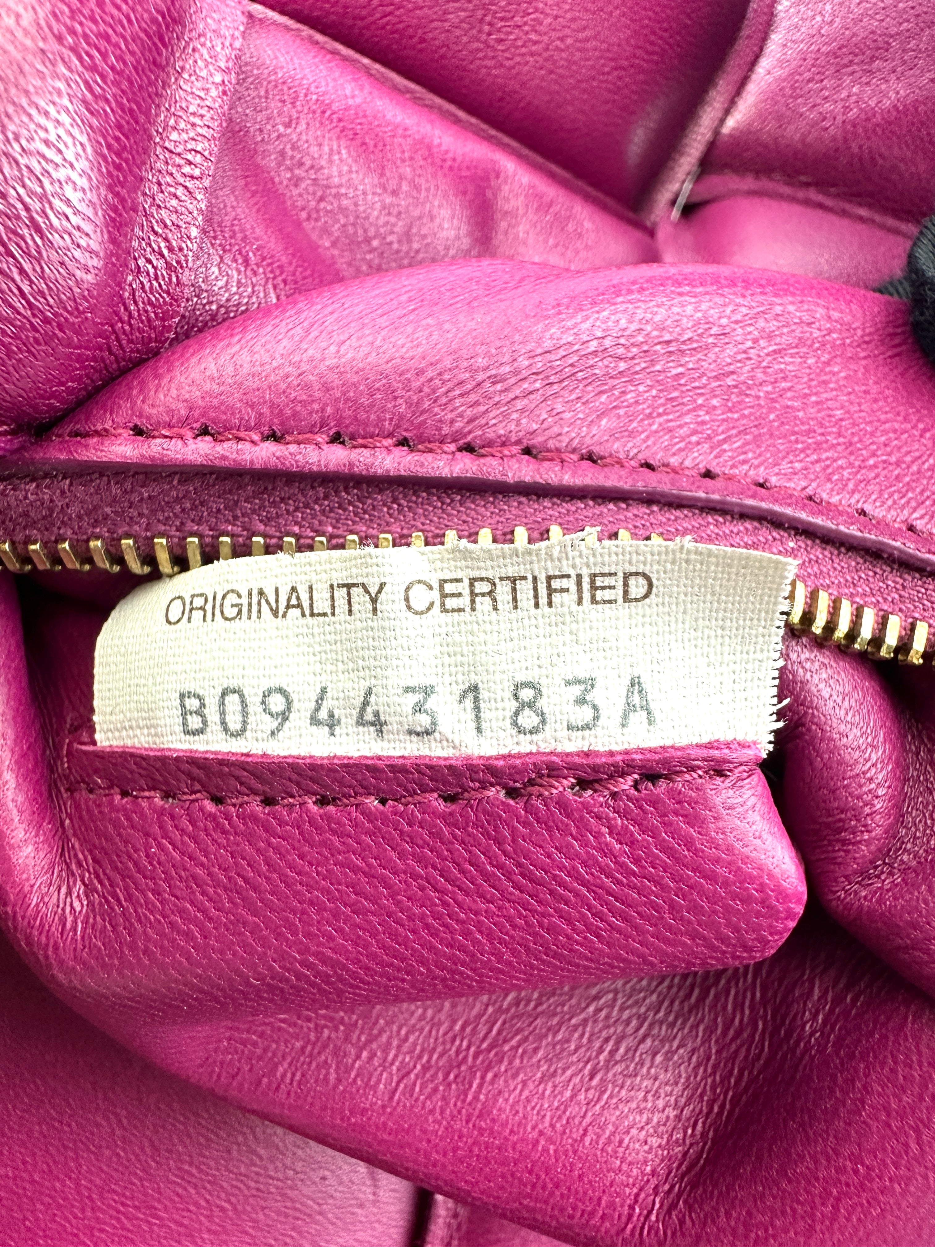 Bottega Veneta Padded Cassette Raspberry Leather Shoulder Bag BV125