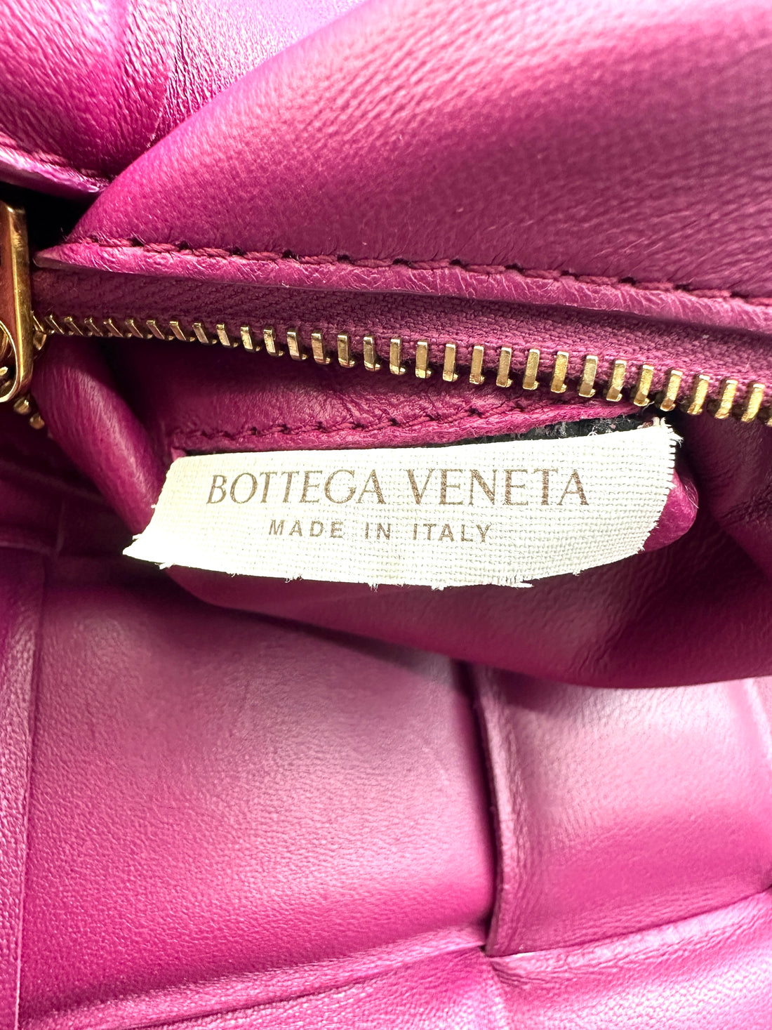 Bottega Veneta Padded Cassette Raspberry Leather Shoulder Bag BV125