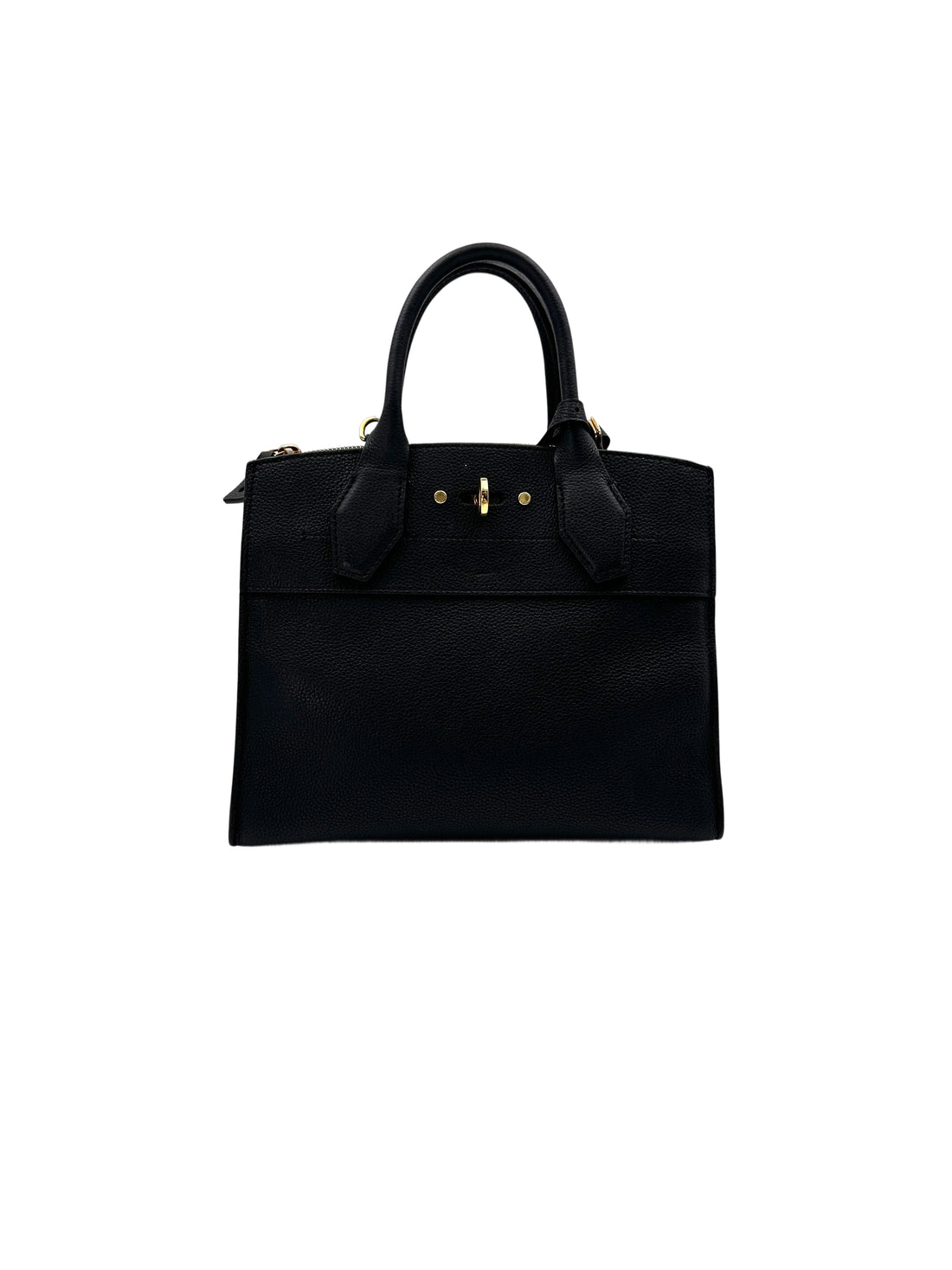 Louis Vuitton City Steamer Black Grained Leather Handle Bag LV2517