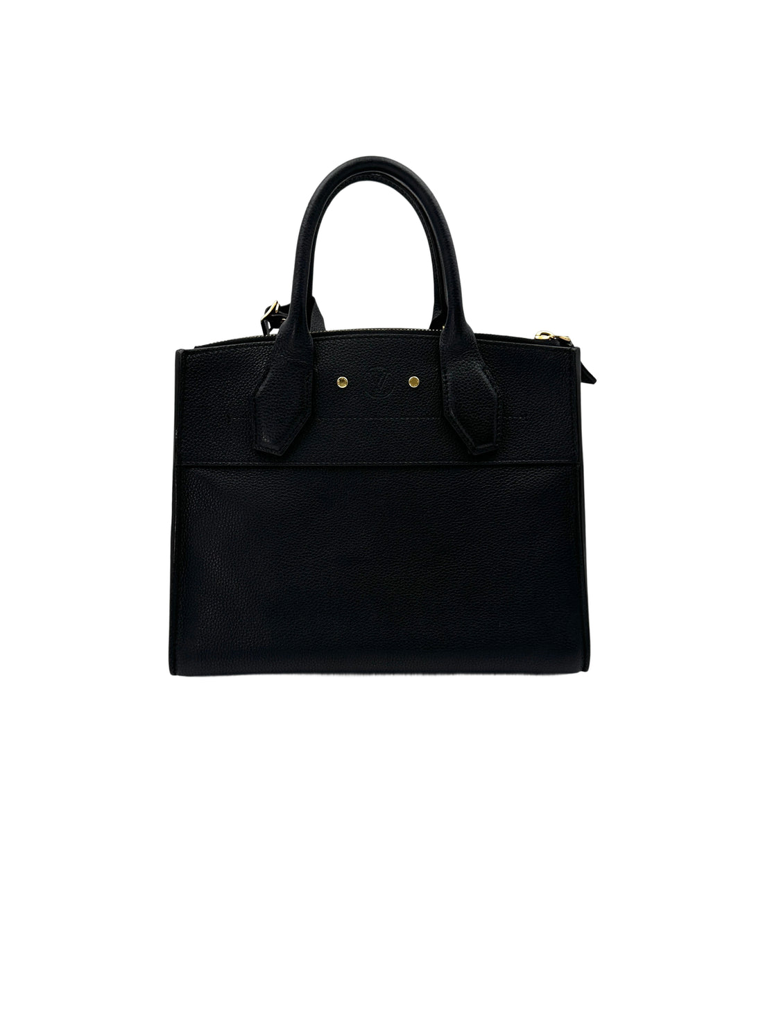 Louis Vuitton City Steamer Black Grained Leather Handle Bag LV2517