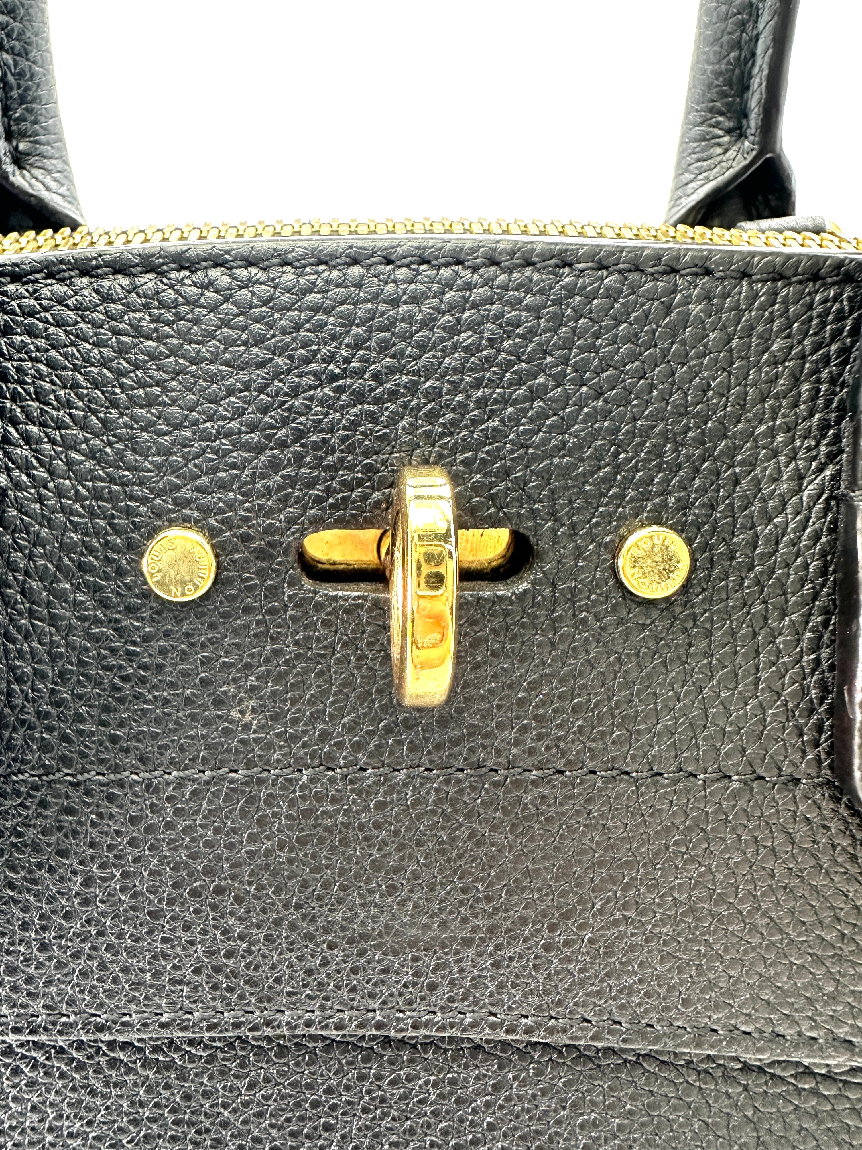Louis Vuitton City Steamer Black Grained Leather Handle Bag LV2517