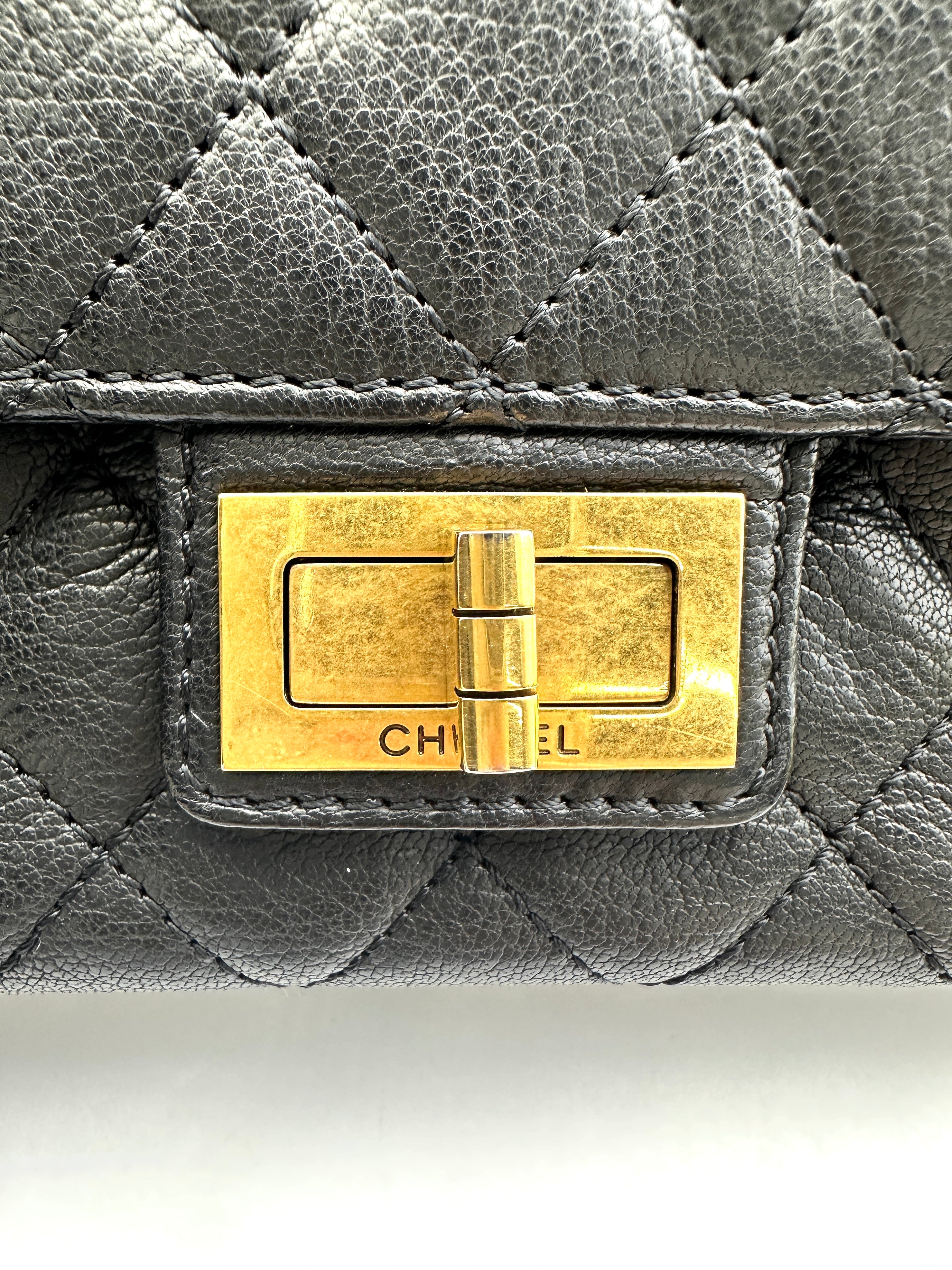 Chanel 2.55 Reissue Black Quilted Leather Belt Bag With Gold Hardware(17***34) IRIS191