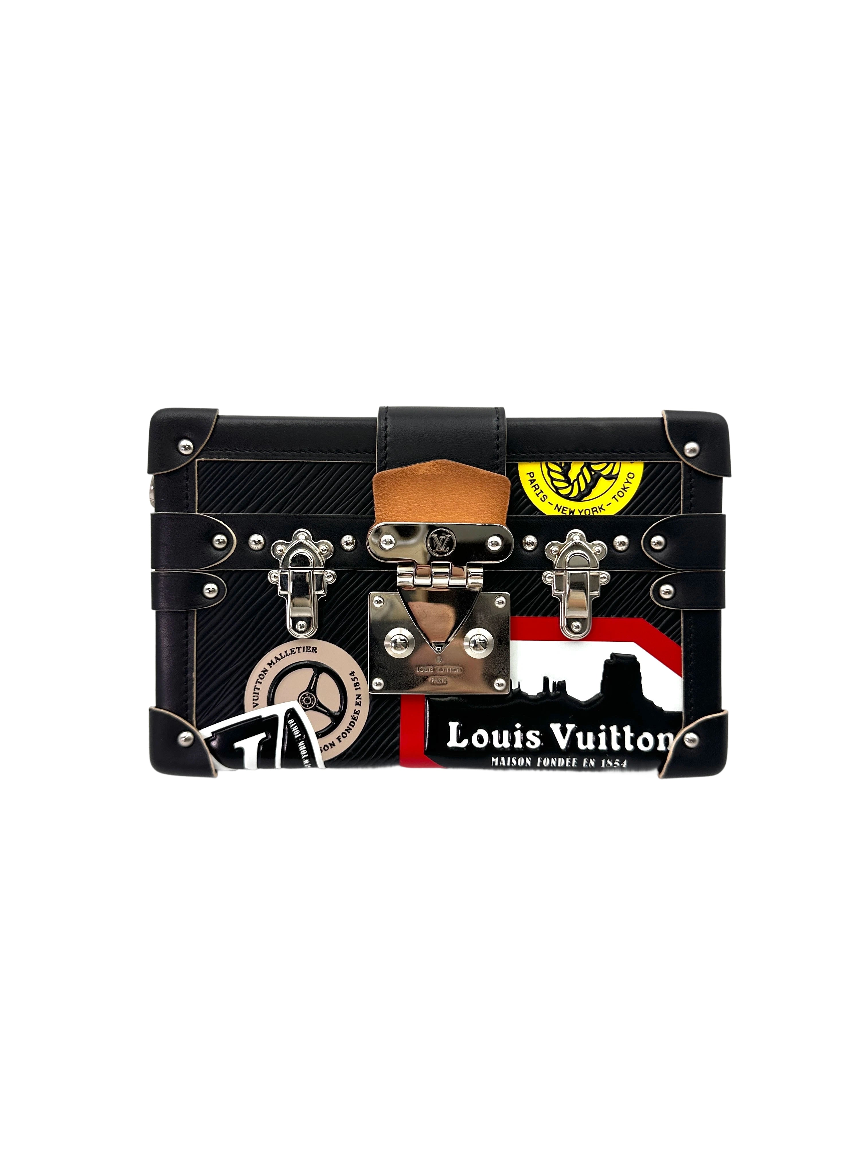 Louis Vuitton World Tour Petite Malle Black Monogram Canvas Shoulder Bag LV2536