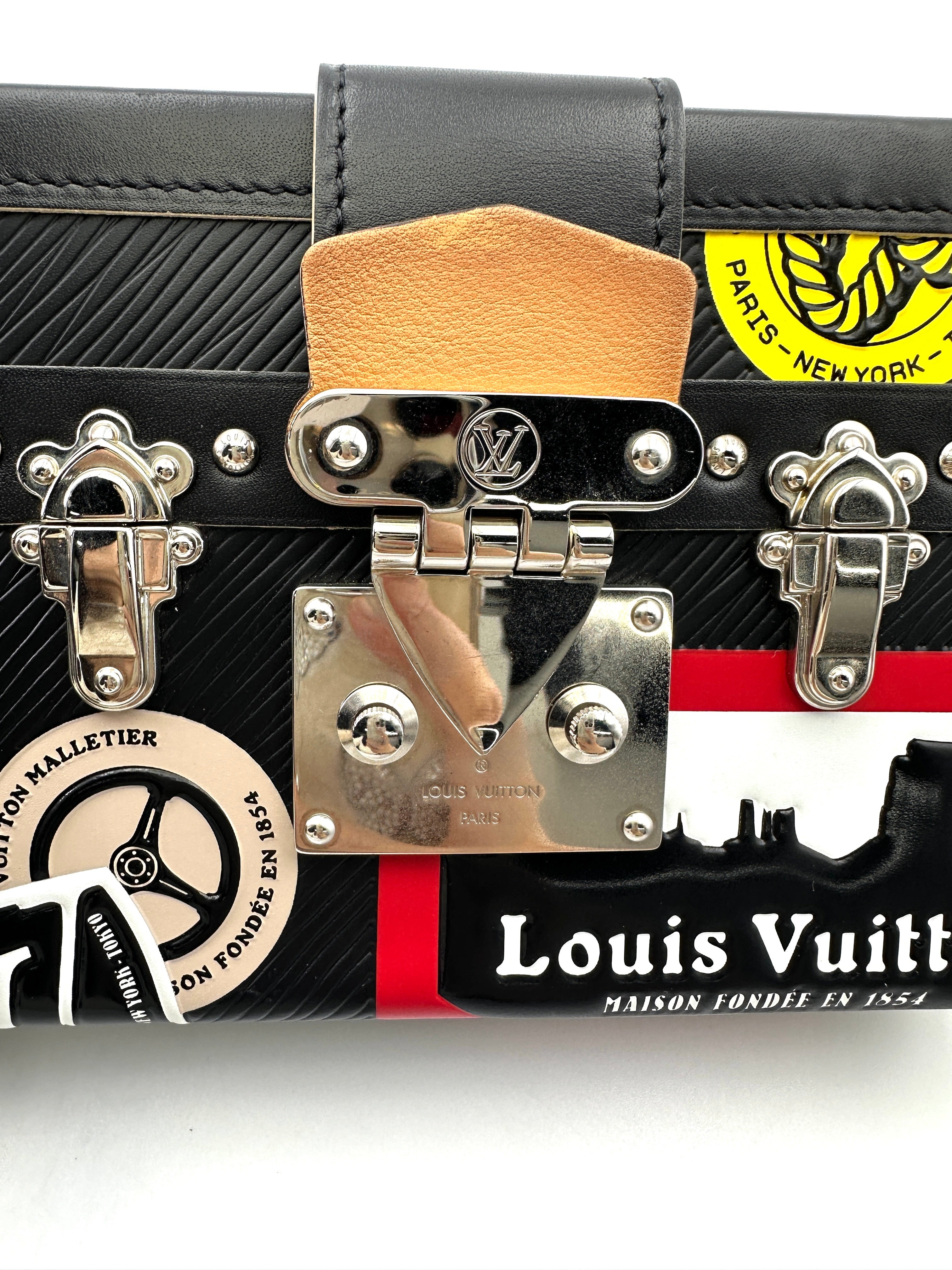 Louis Vuitton World Tour Petite Malle Black Monogram Canvas Shoulder Bag LV2536