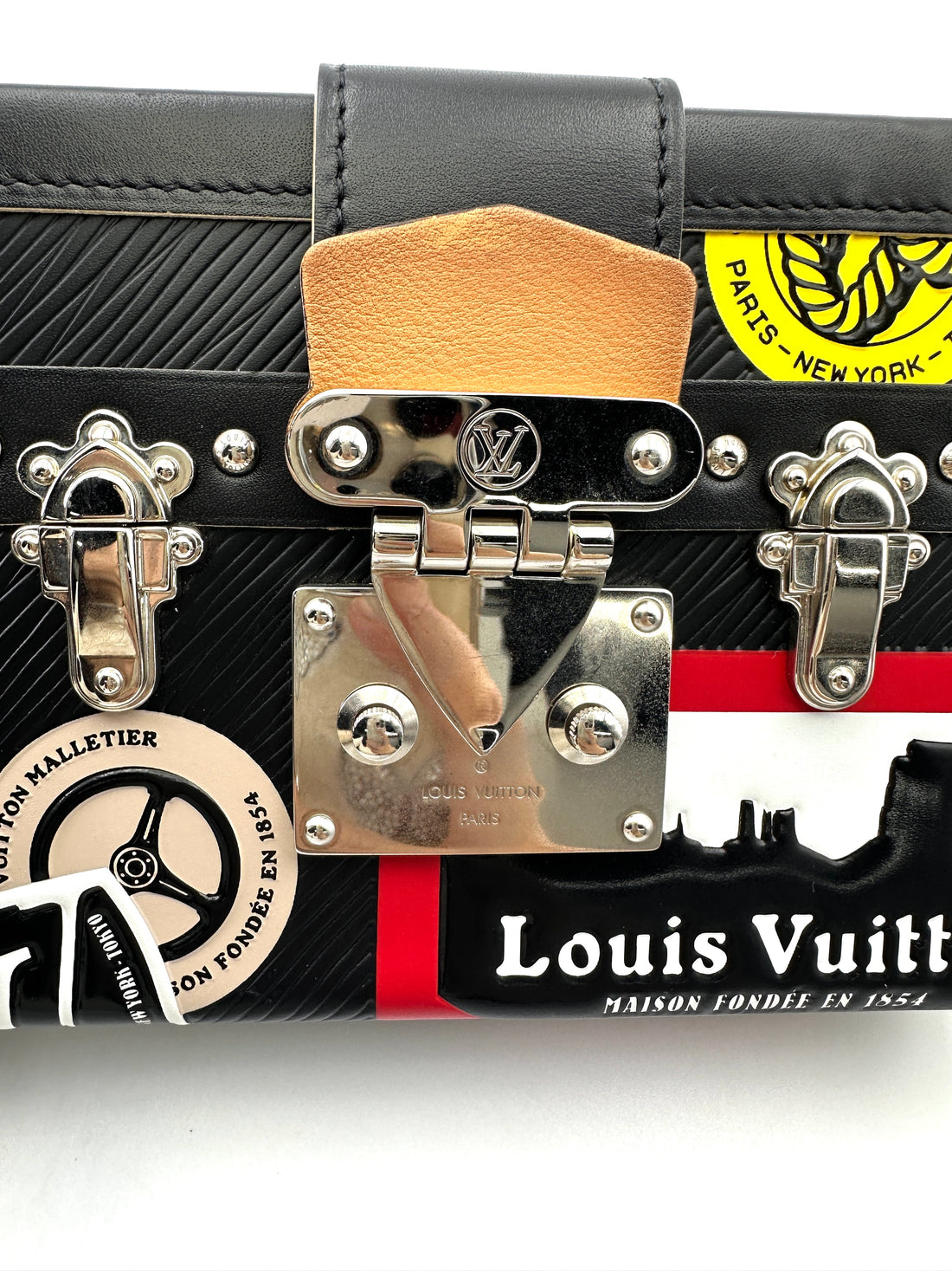 Louis Vuitton World Tour Petite Malle Black Monogram Canvas Shoulder Bag LV2536