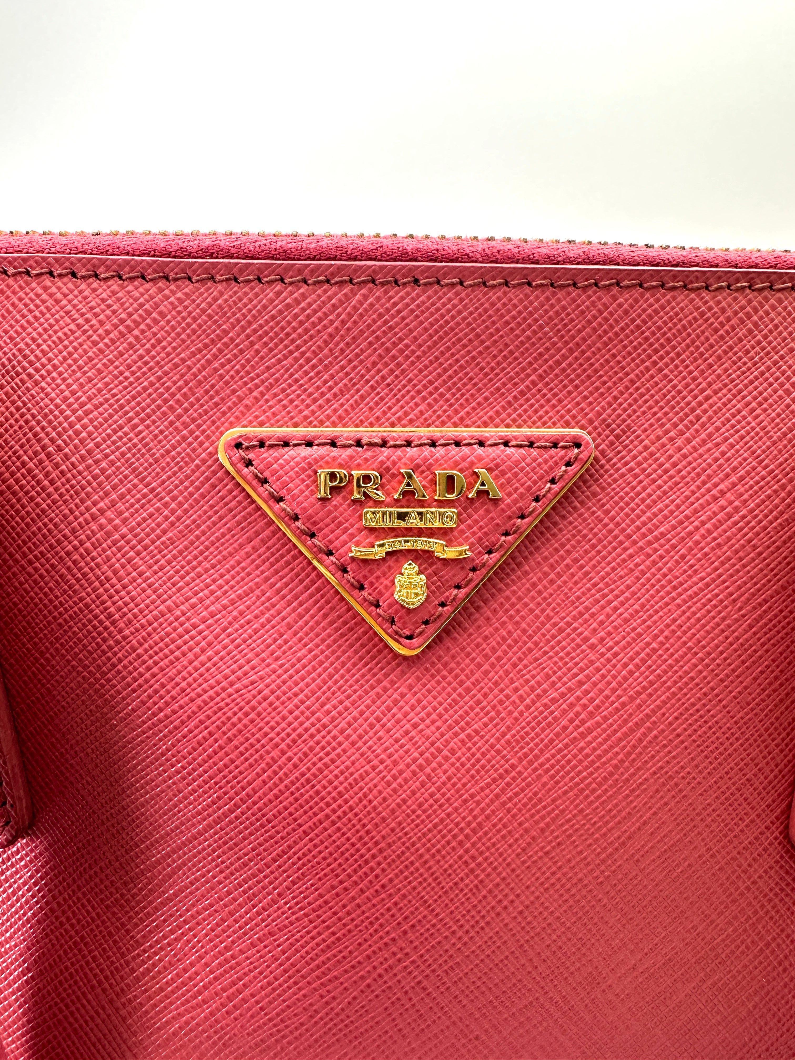 Prada Galleria Pink Saffiano Leather Medium Size Handle Bag PR289