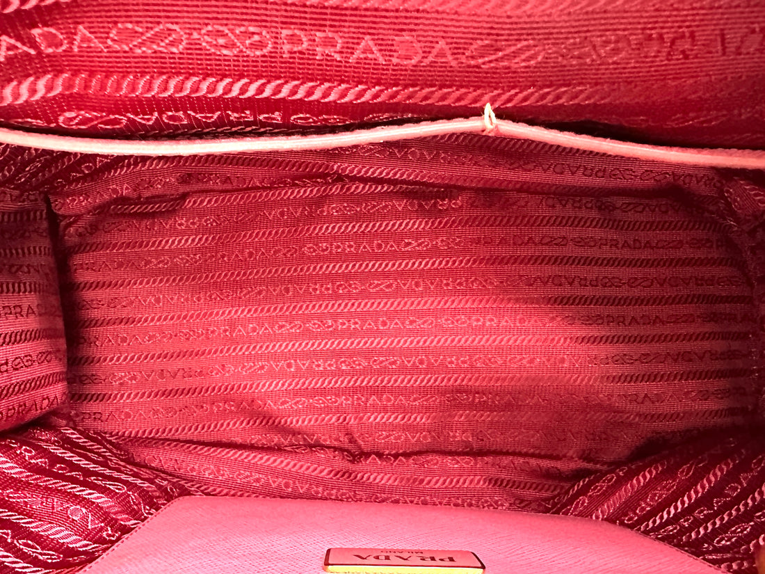 Prada Galleria Pink Saffiano Leather Medium Size Handle Bag PR289