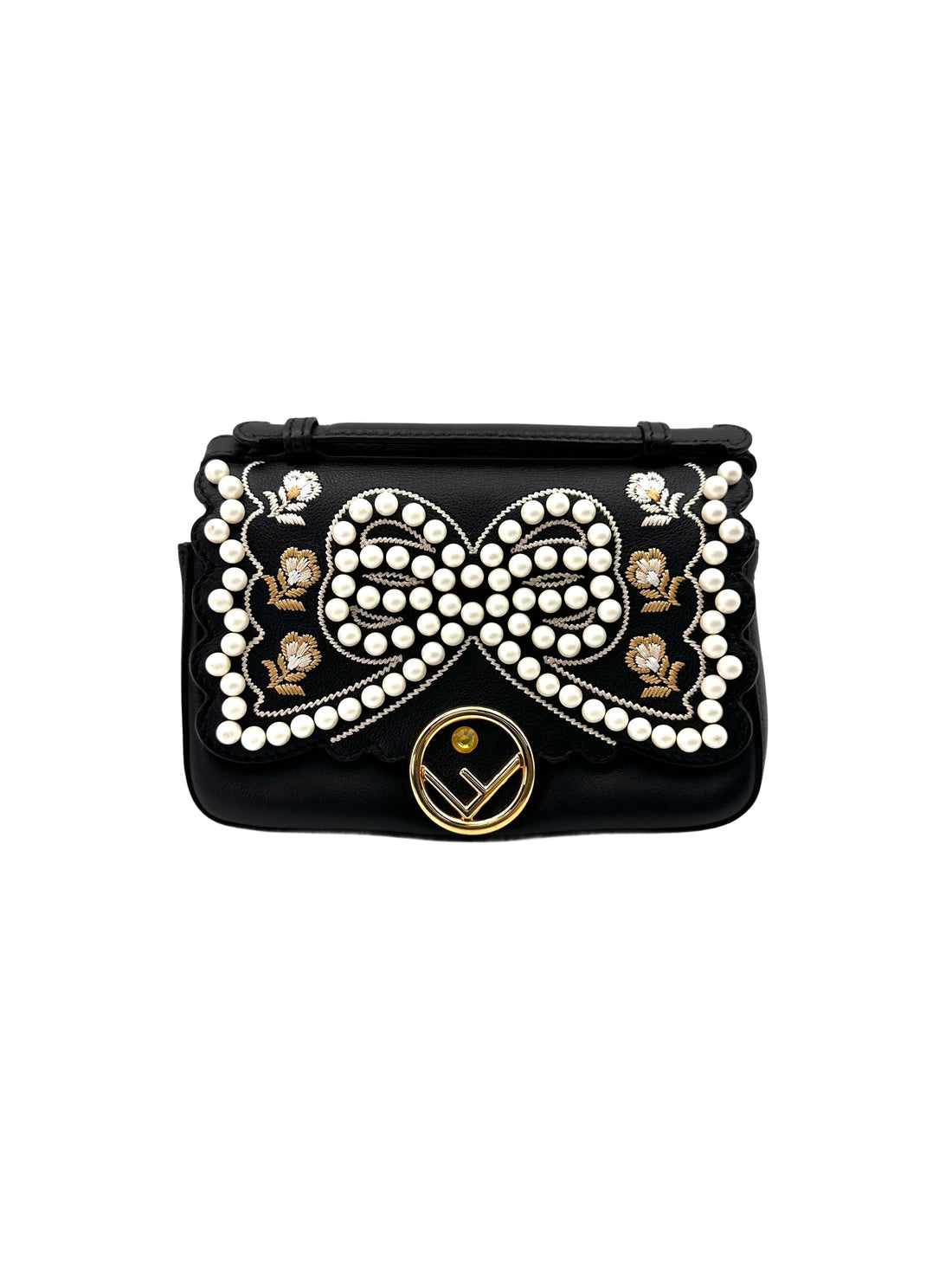 Fendi Ribbons & Pearls Double Baguette Shoulder Bag FF96
