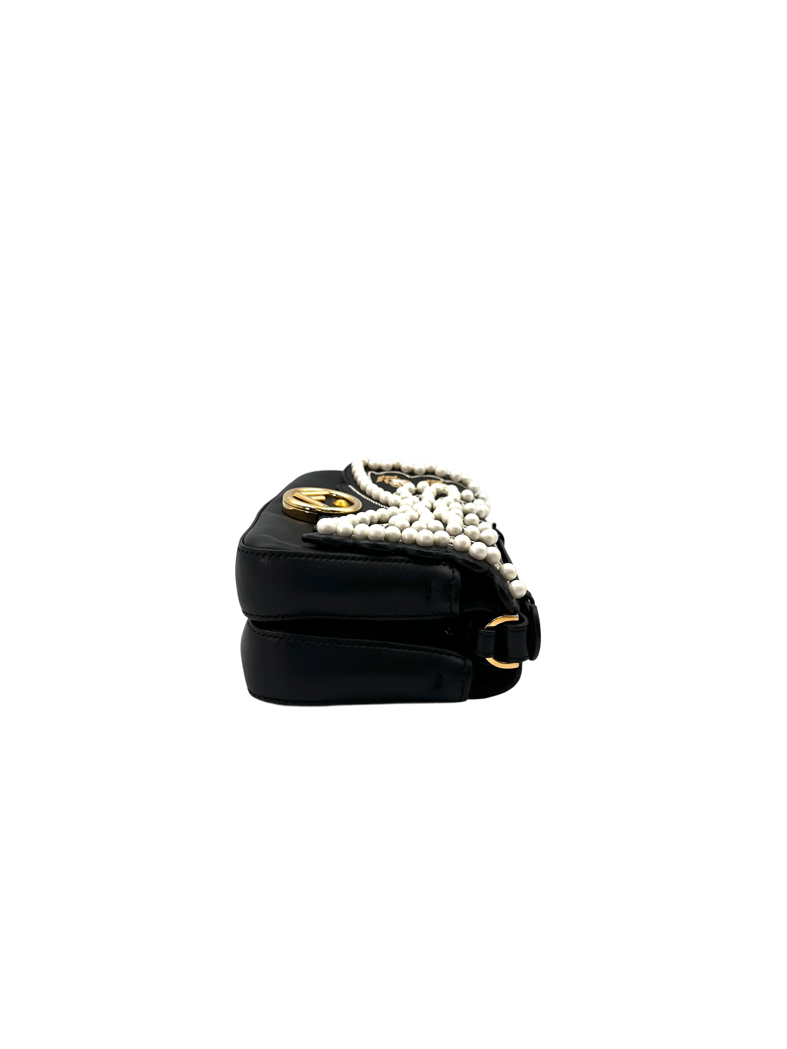 Fendi Ribbons & Pearls Double Baguette Shoulder Bag FF96