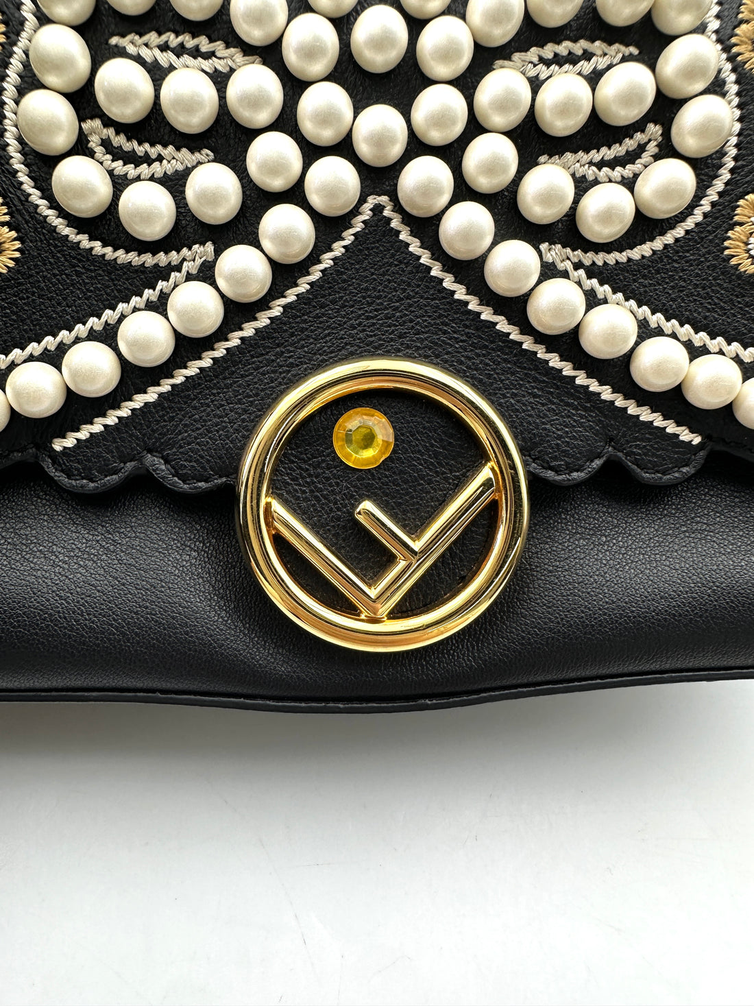 Fendi Ribbons & Pearls Double Baguette Shoulder Bag FF96