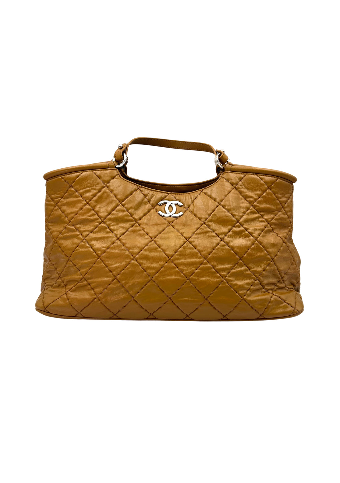 Chanel Yellow Quilted Leather Tote Handle Bag(17***69) CC1841