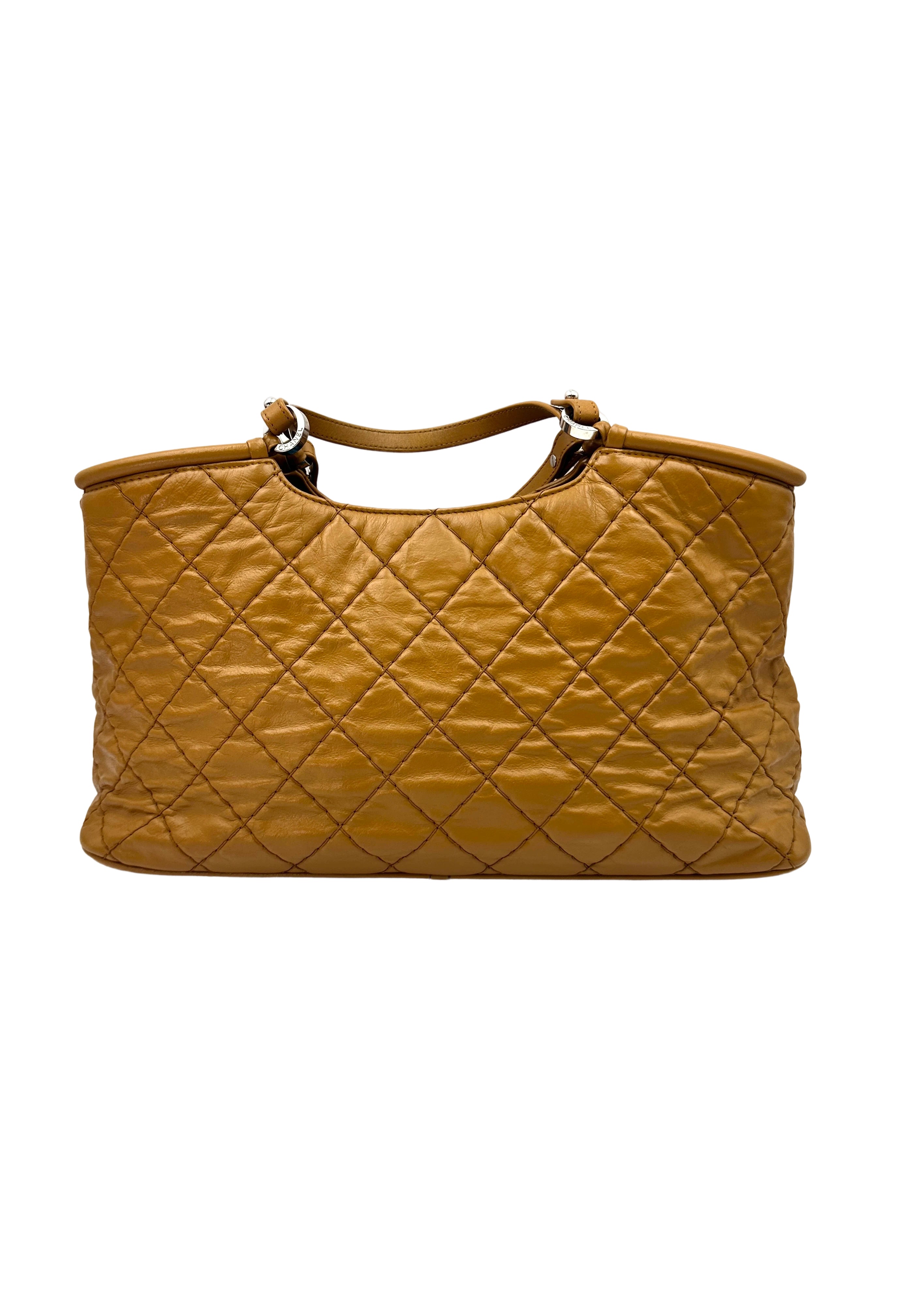 Chanel Yellow Quilted Leather Tote Handle Bag(17***69) CC1841