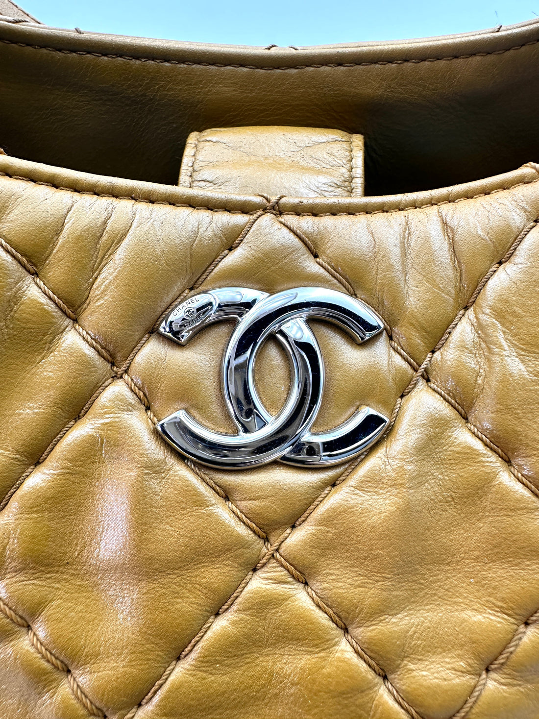 Chanel Yellow Quilted Leather Tote Handle Bag(17***69) CC1841
