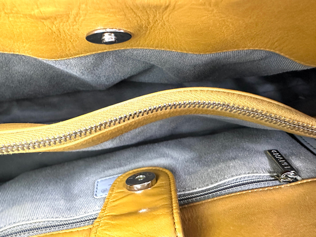 Chanel Yellow Quilted Leather Tote Handle Bag(17***69) CC1841