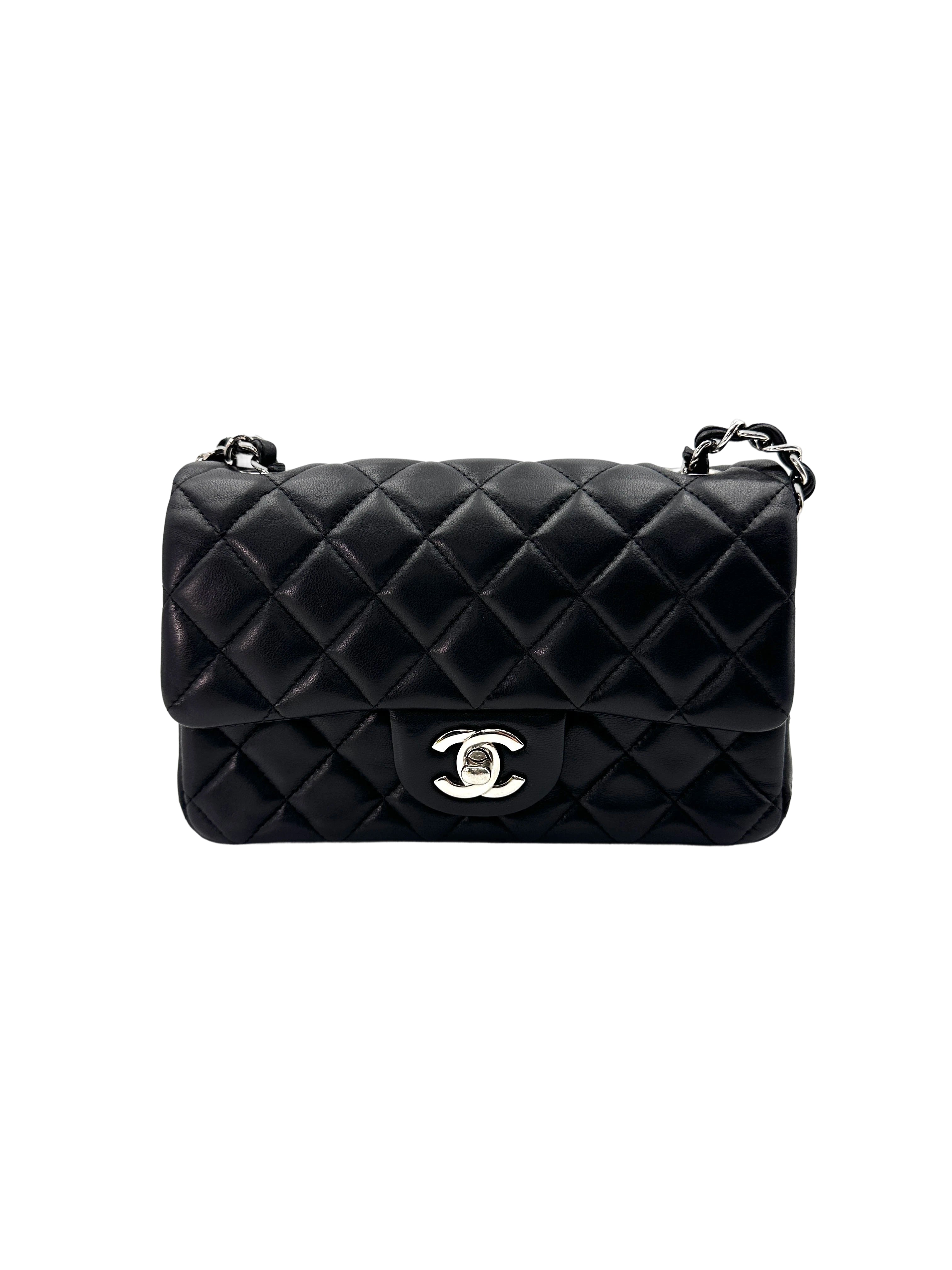 Chanel Classic Flap Black Quilted Leather Flap Bag With Silver Buckle(21***15) IRIS193