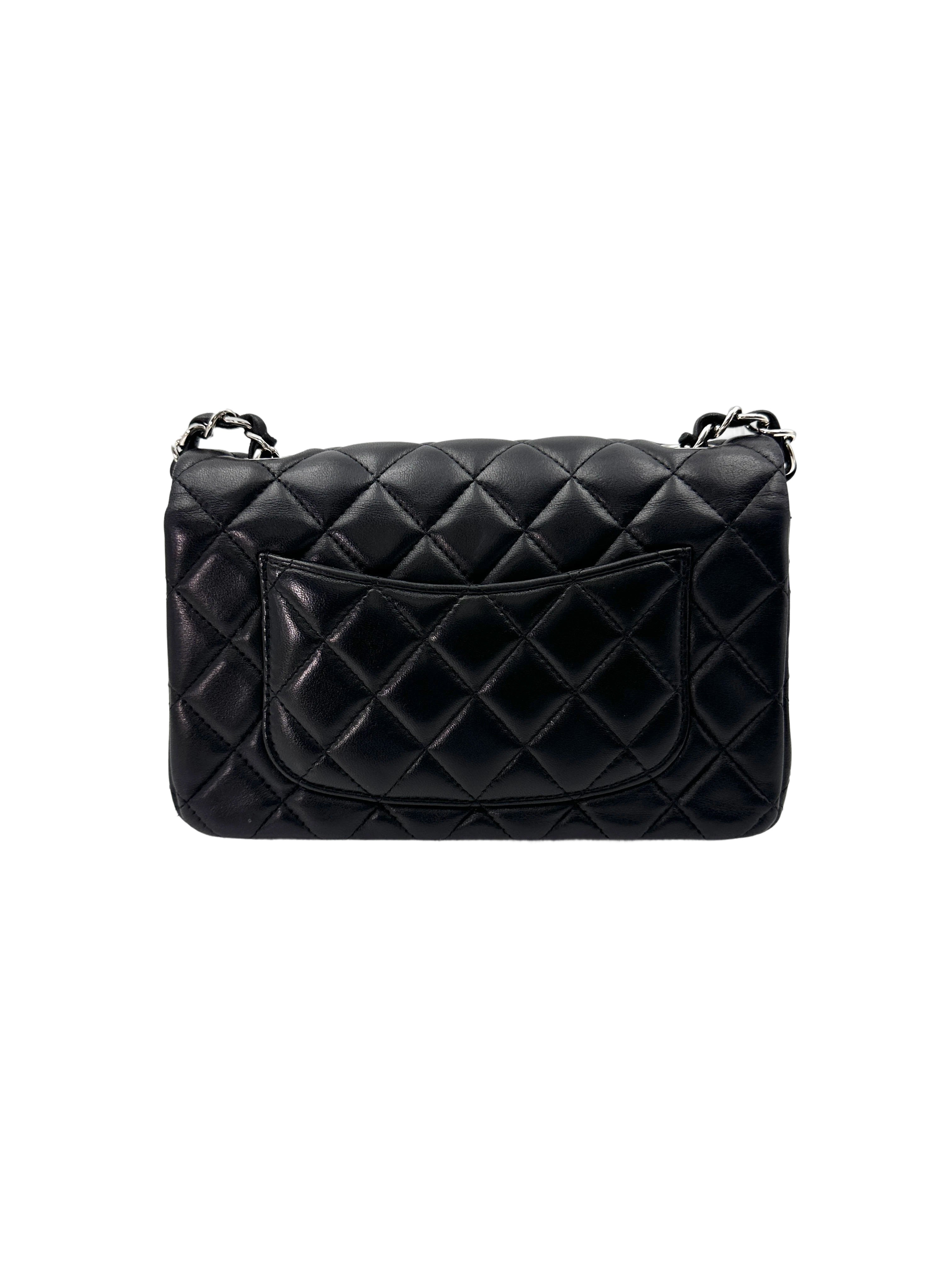 Chanel Classic Flap Black Quilted Leather Flap Bag With Silver Buckle(21***15) IRIS193