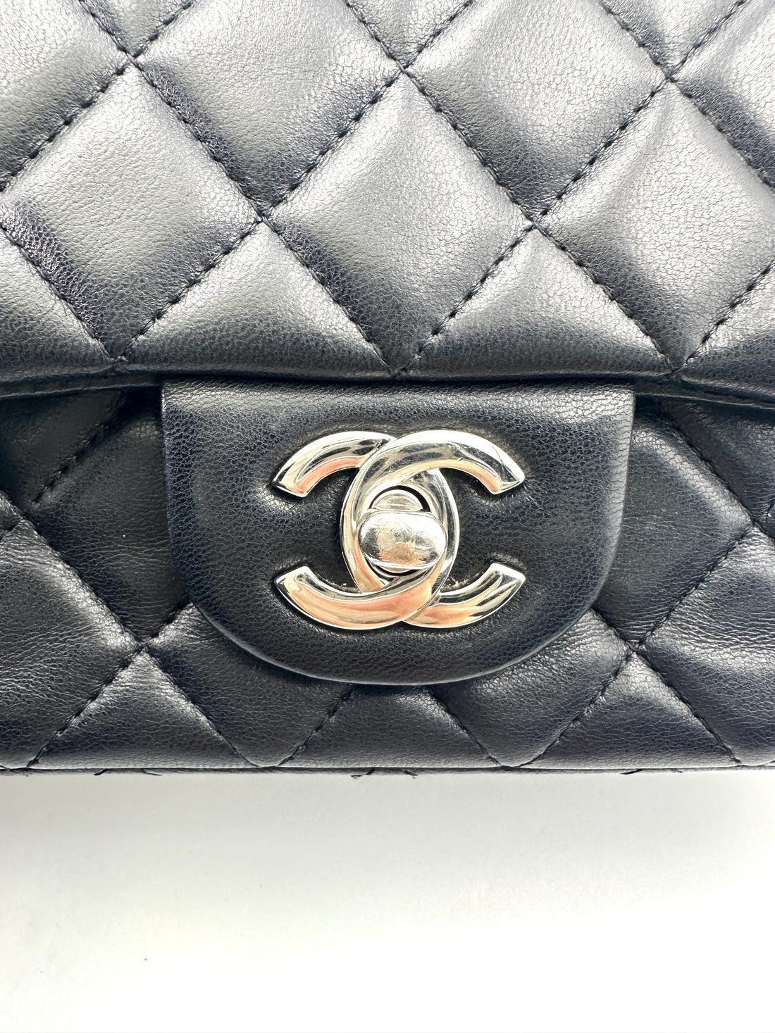 Chanel Classic Flap Black Quilted Leather Flap Bag With Silver Buckle(21***15) IRIS193