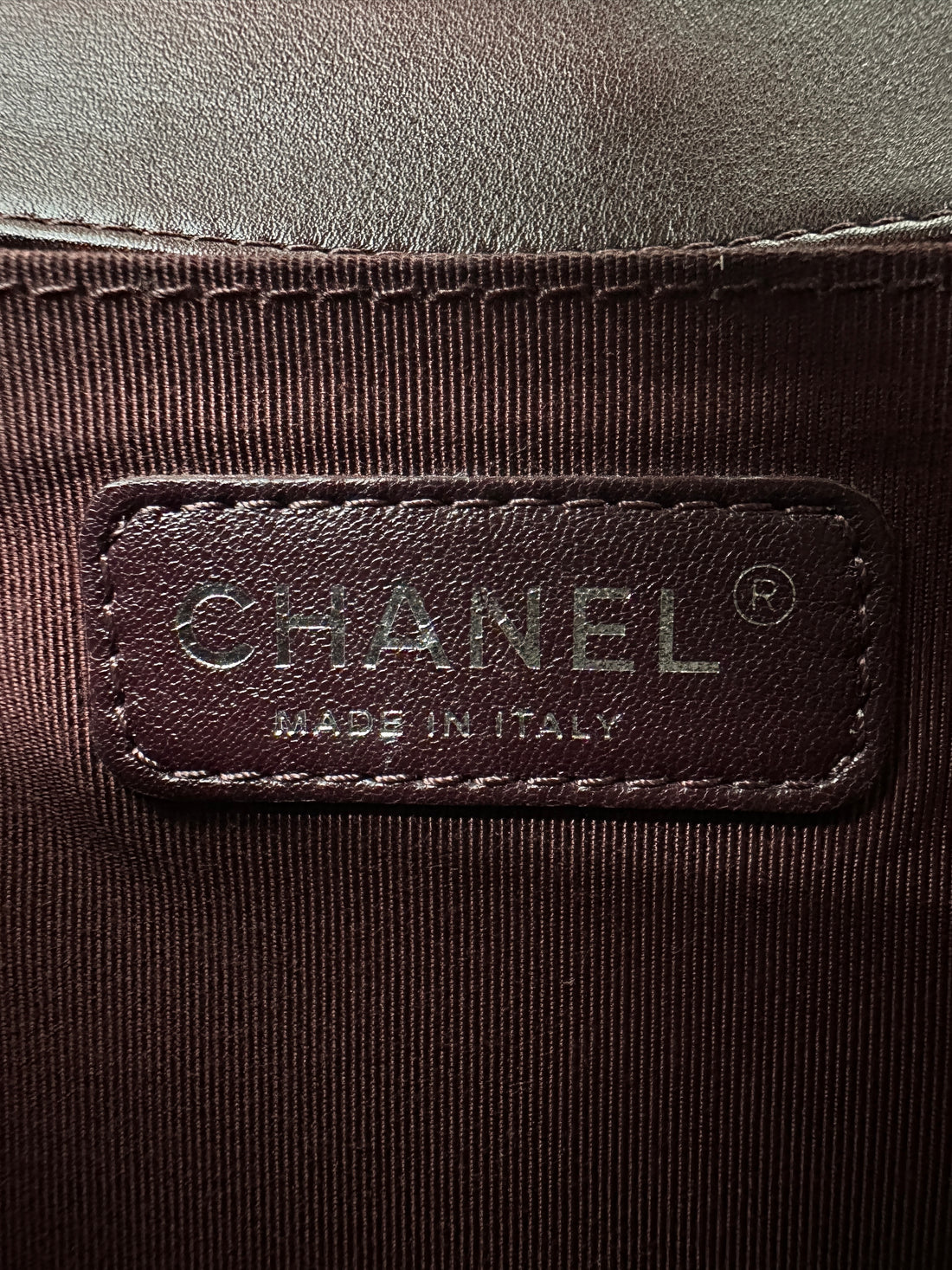 Chanel LeBoy Dark Red Chevron Quilted Leather Medium Size Flap Bag With Silver Buckle(19***47) CC1839