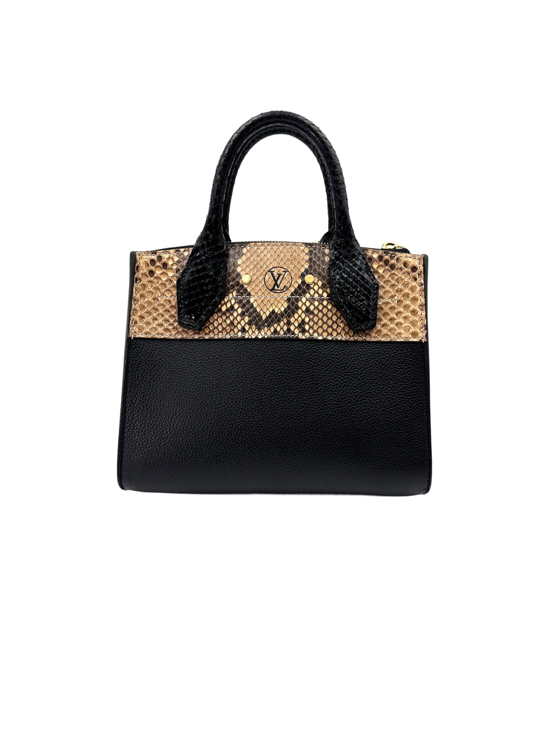 Louis Vuitton City Steamer Python & Black Grained Leather Handle Bag LV2522
