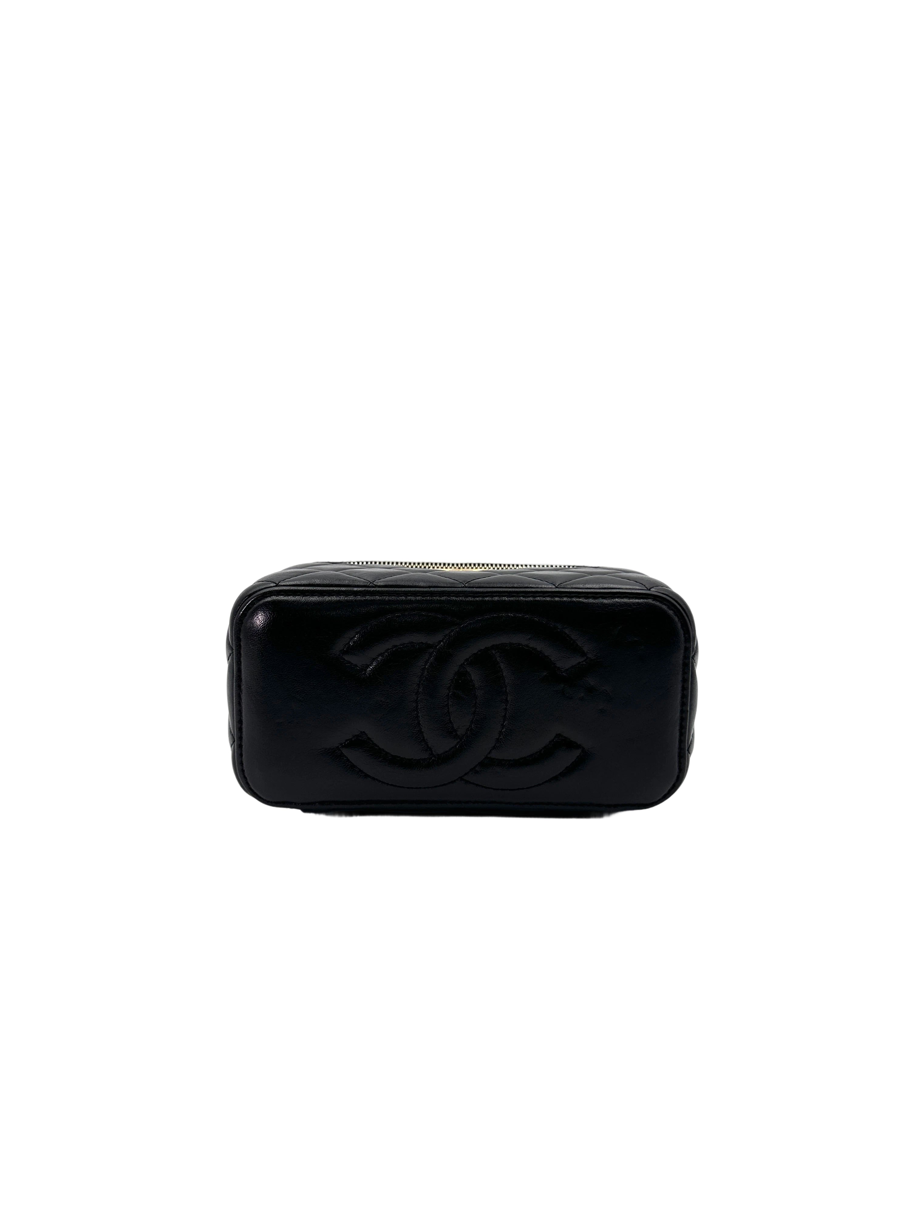 Chanel Black Quilted Leather Vanity Case With Gold Hardware(A2***CK) CC1842