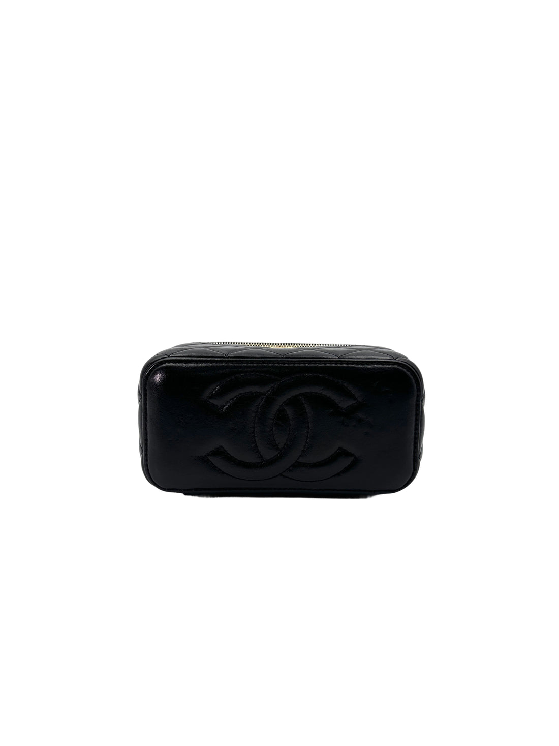 Chanel Black Quilted Leather Vanity Case With Gold Hardware(A2***CK) CC1842