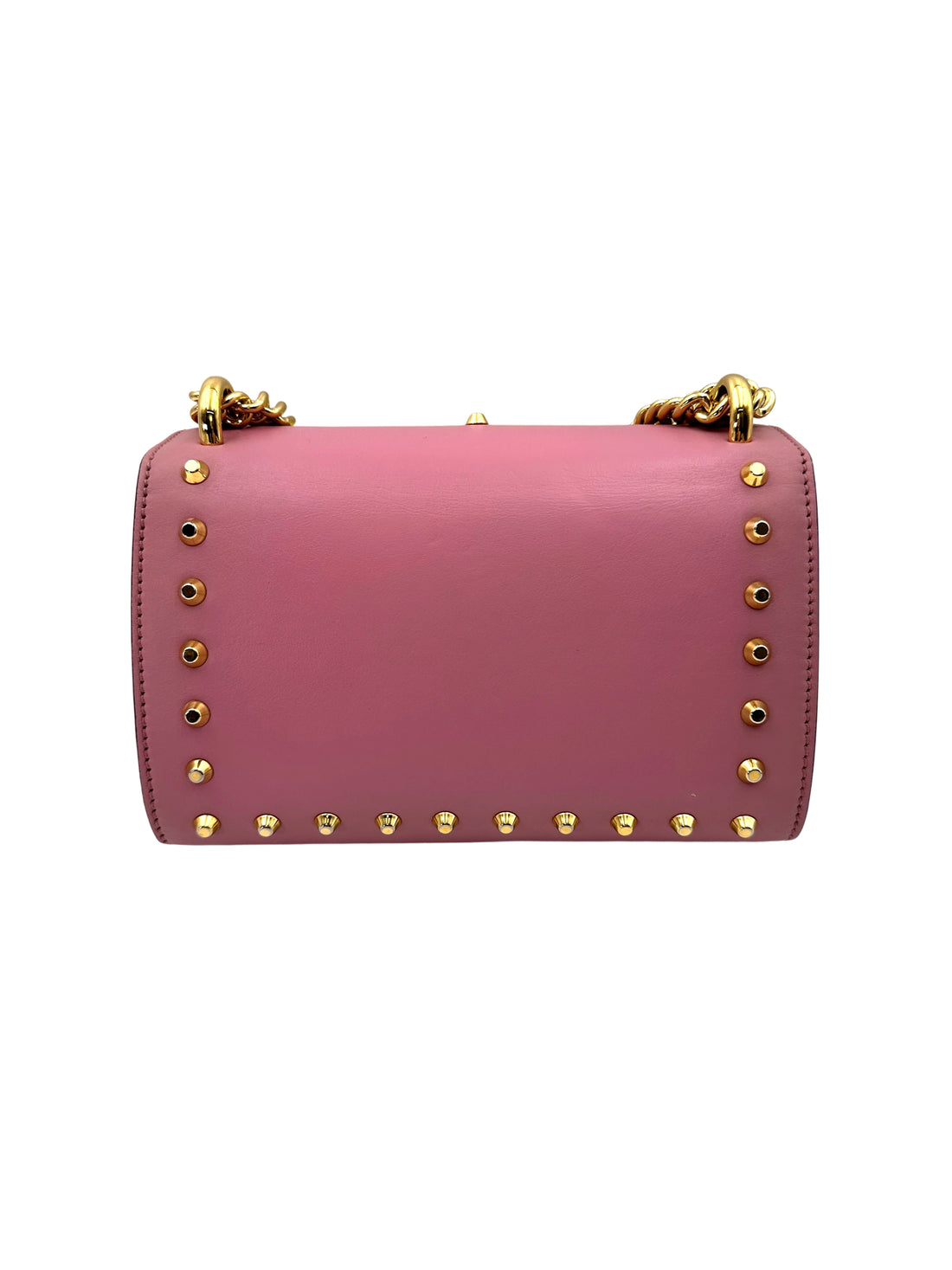 Gucci Padlock Pink Pearl Studded Leather Chain Bag With Gold Hardware IRIS195