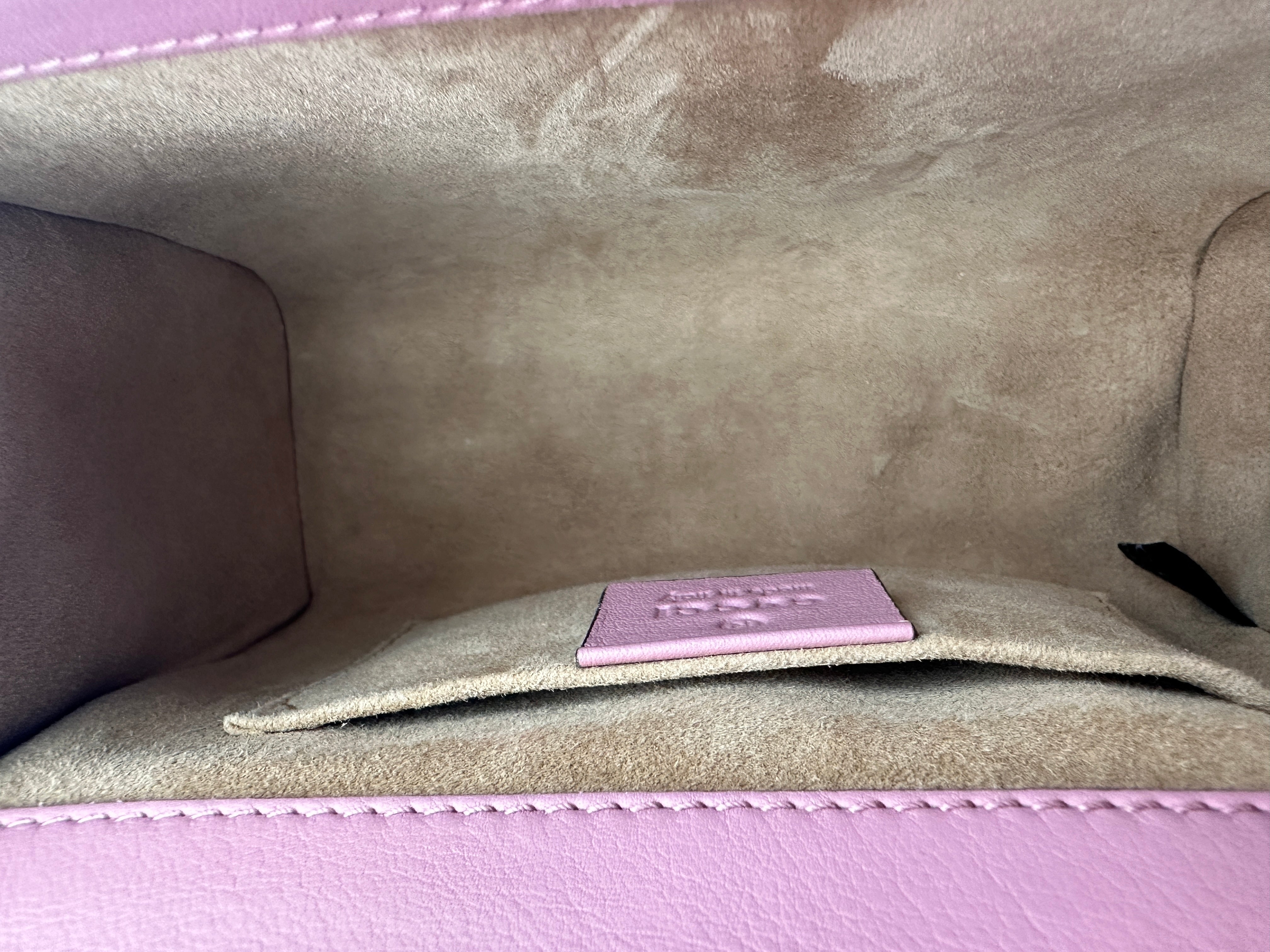 Gucci Padlock Pink Pearl Studded Leather Chain Bag With Gold Hardware IRIS195